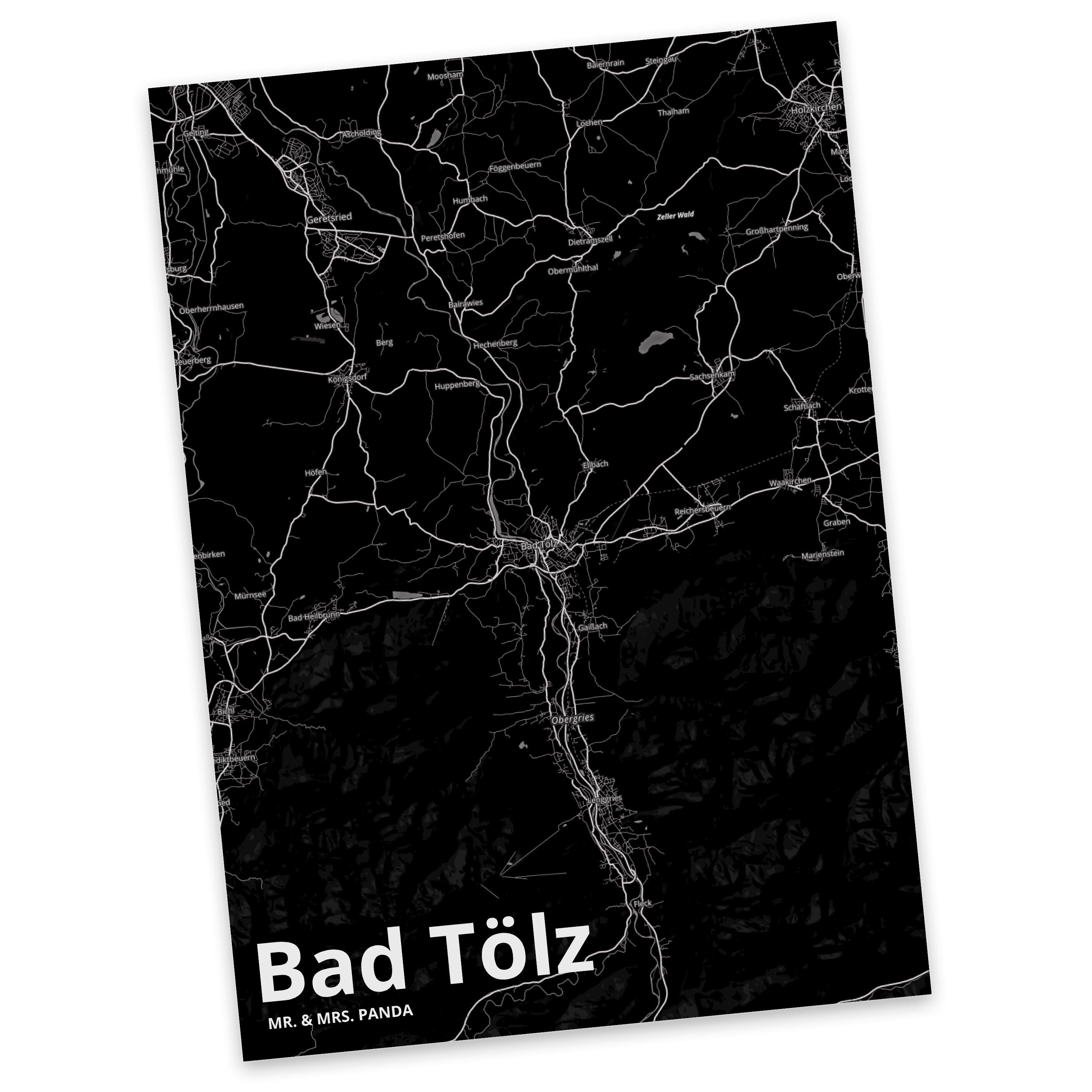 Bad Grußkarte, Karte Postkarte Mrs. Mr. & Tölz Dorf Landk - Panda Geschenk, Stadt Geschenkkarte,