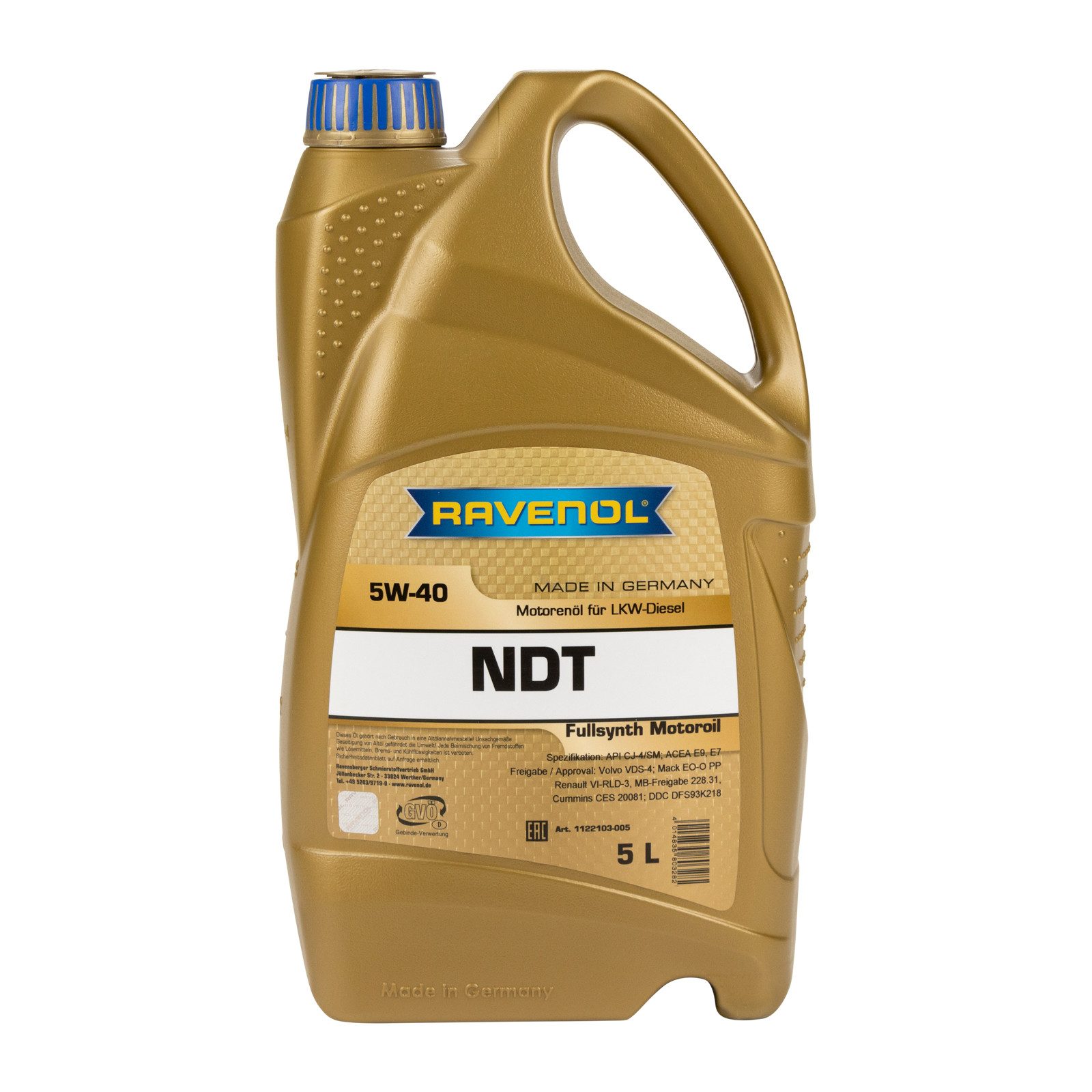 Ravenol Motoröl Ravenol NDT Nord Duty Truck 5W-40 Motoröl 5l NDT 1122103-005-01-999