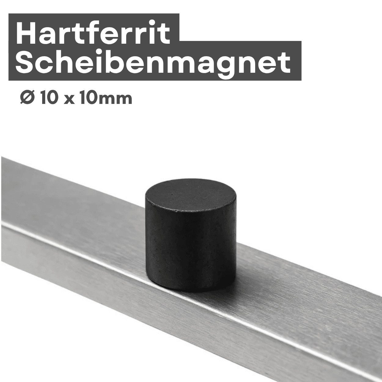 MaajeeKuto Magnet Ferrit Magnet Ø10x10 mm Y35 – Scheibenmagnet bis 200°C (50-St)