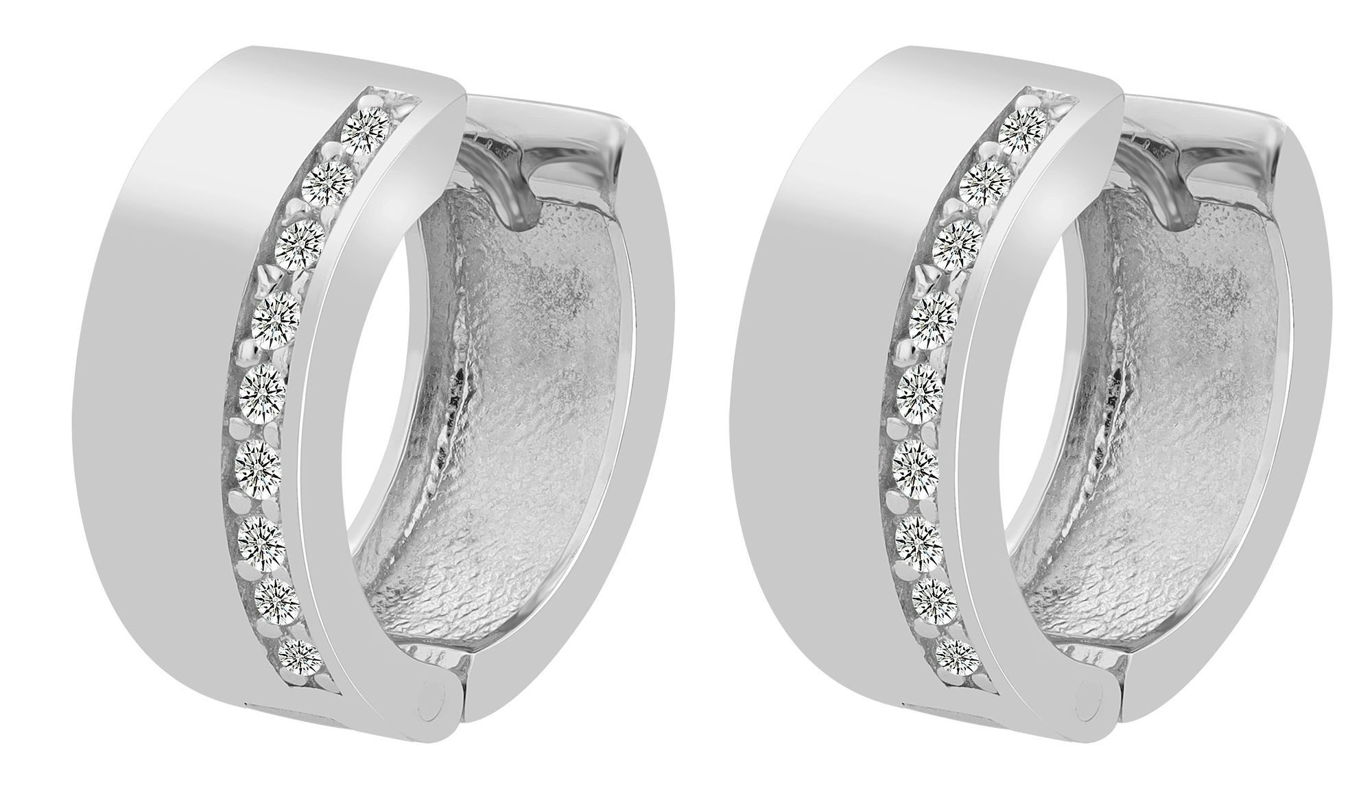 Adelia´s Klappcreolen Ohrringe – Klappcreole aus 925 Silber mit Zirkonia, Schöne Geschenkidee zum einen besonderen Tag