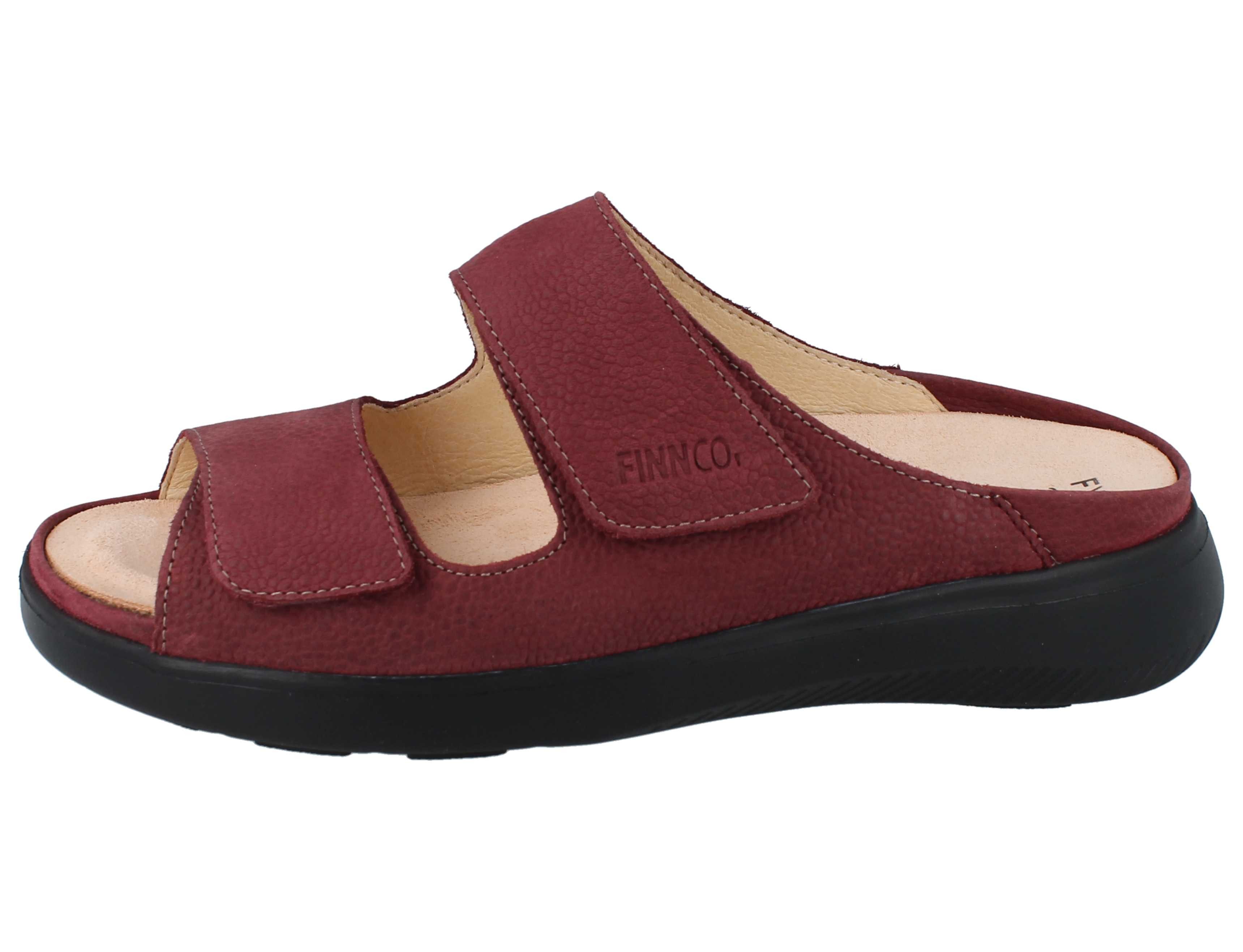 Finn Comfort FINN COMFORT Flores-Soft Damen Pantolette rot Nubukleder - Größe: 39 Pantolette Wechselfußbett