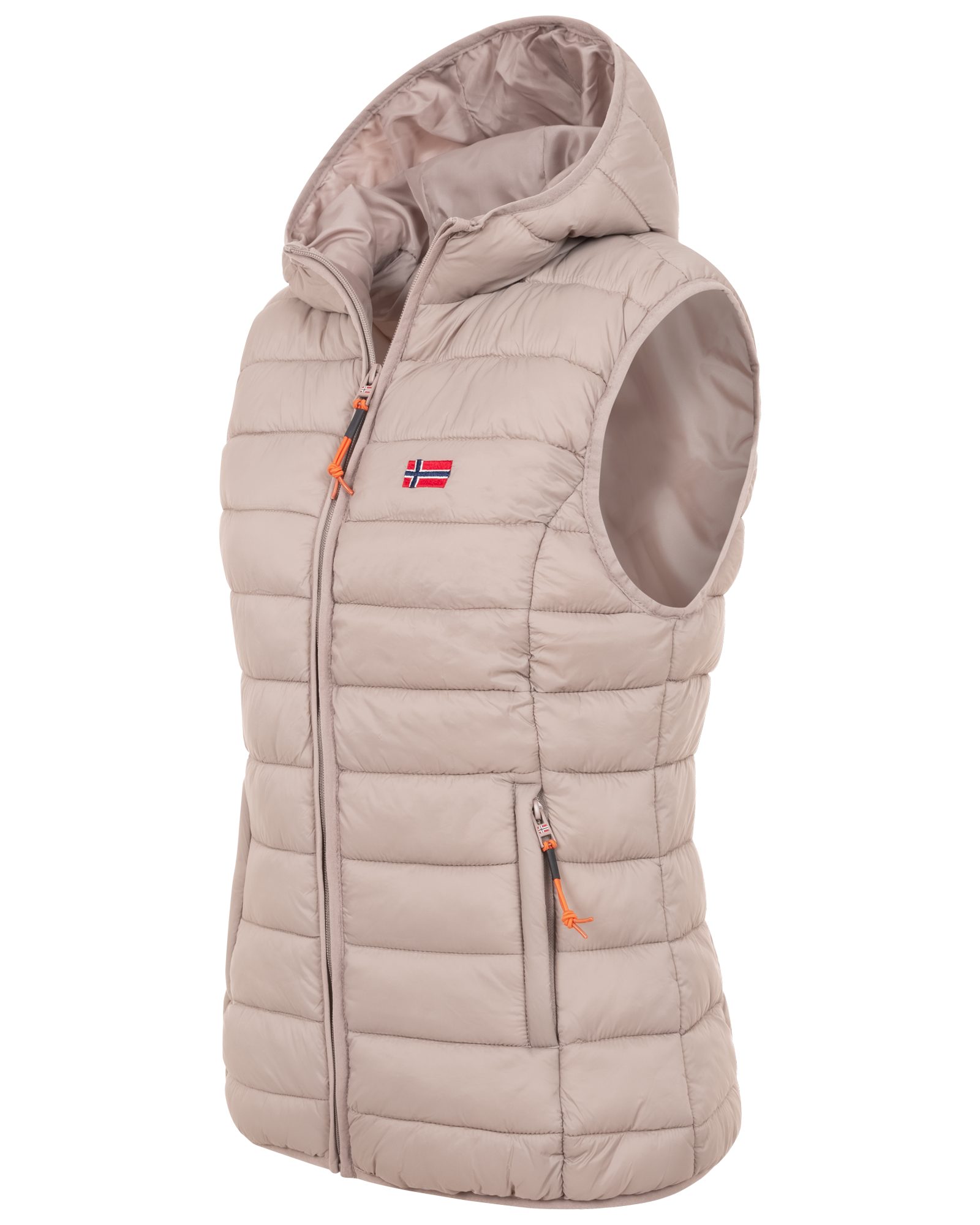 Geographical Norway Steppweste Damen Steppweste mit Kapuze Frühlings sportlich Übergangs Weste Herbst