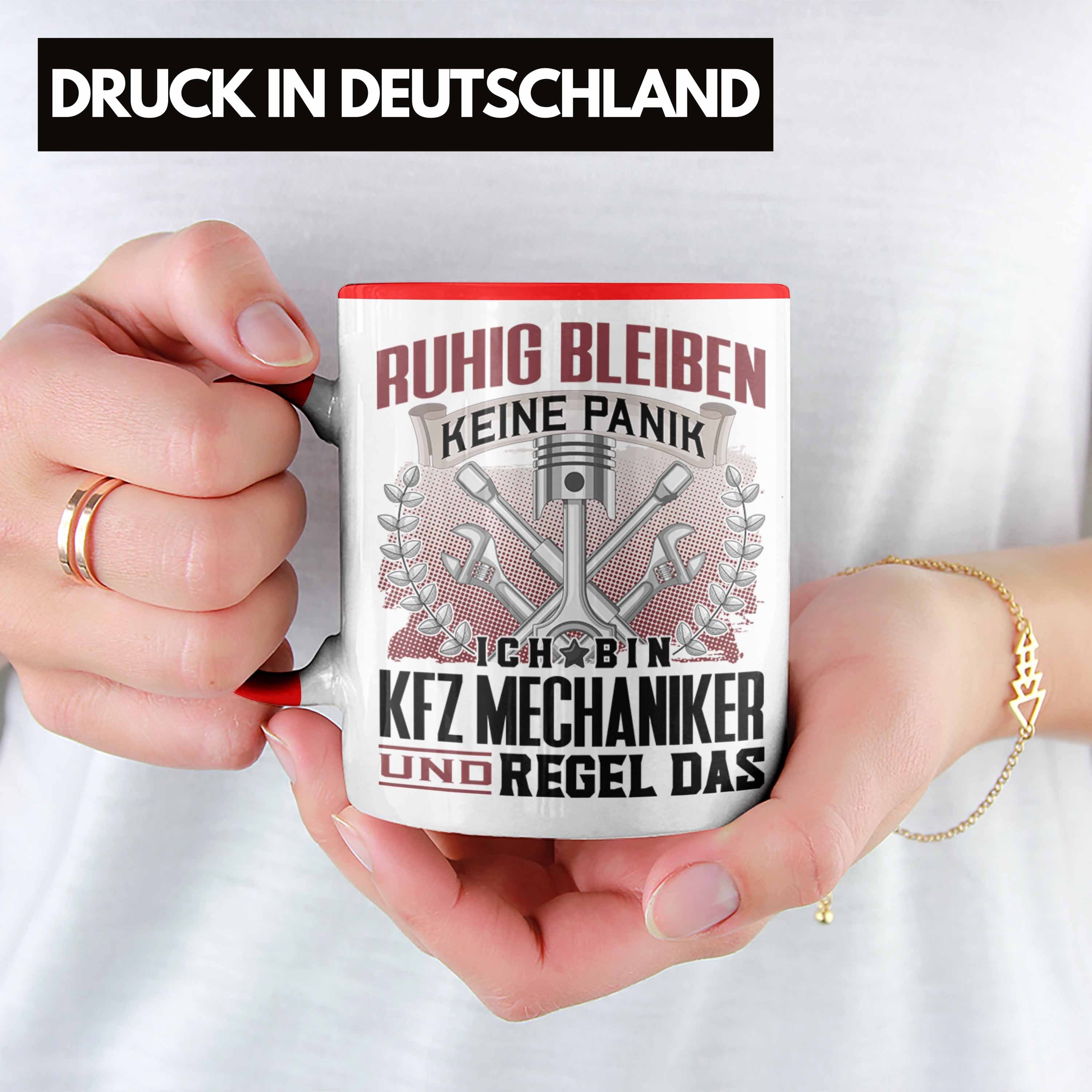 Ruhi Spruch - Geschenk Trendation Mechaniker KFZ Männer Trendation Rot Tasse Tasse Lustiger