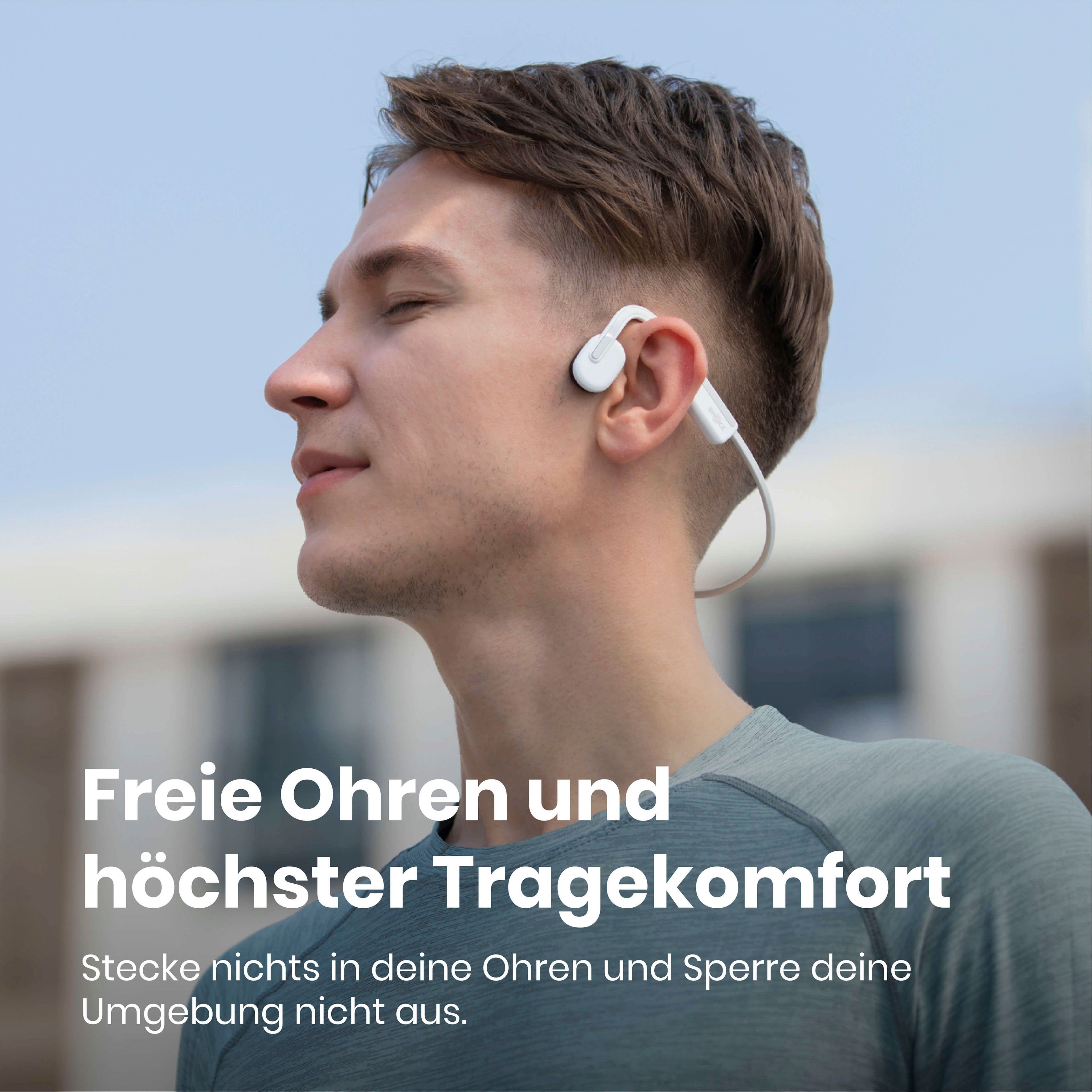 weiß HSP, A2DP (Freisprechfunktion, Bluetooth, Noise-Cancelling, HFP, Wireless) Bluetooth, Sport-Kopfhörer AVRCP OpenMove Shokz Bluetooth,