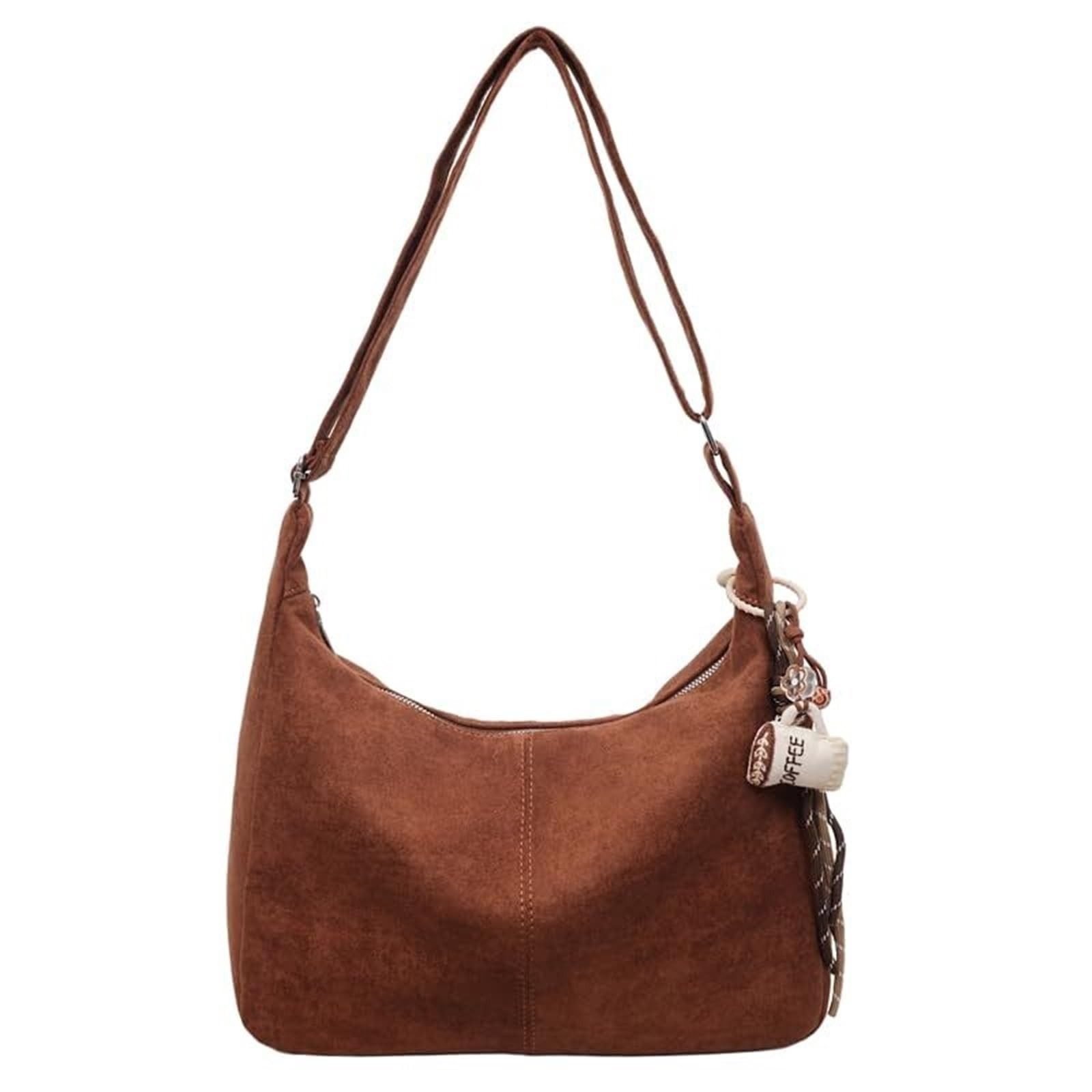 Zaewry Schultertasche Umhängetasche Damen Veloursleder Tasche Damen Crossbody Bag, Crossbag mit verstellbarem Schultergurt für Arbeit Reisen Alltag