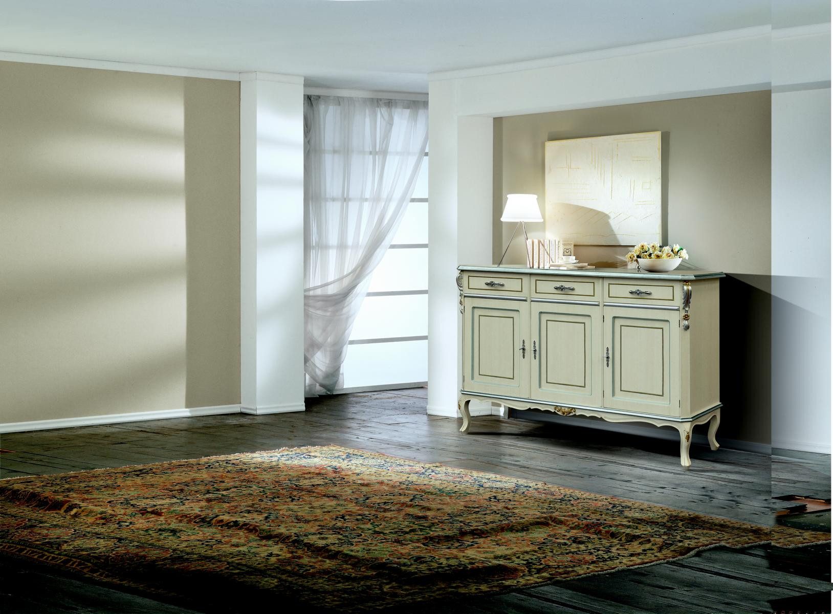 Sideboard Italienisches Buffet aus Holz in Weiß für das Wohnzimmer
