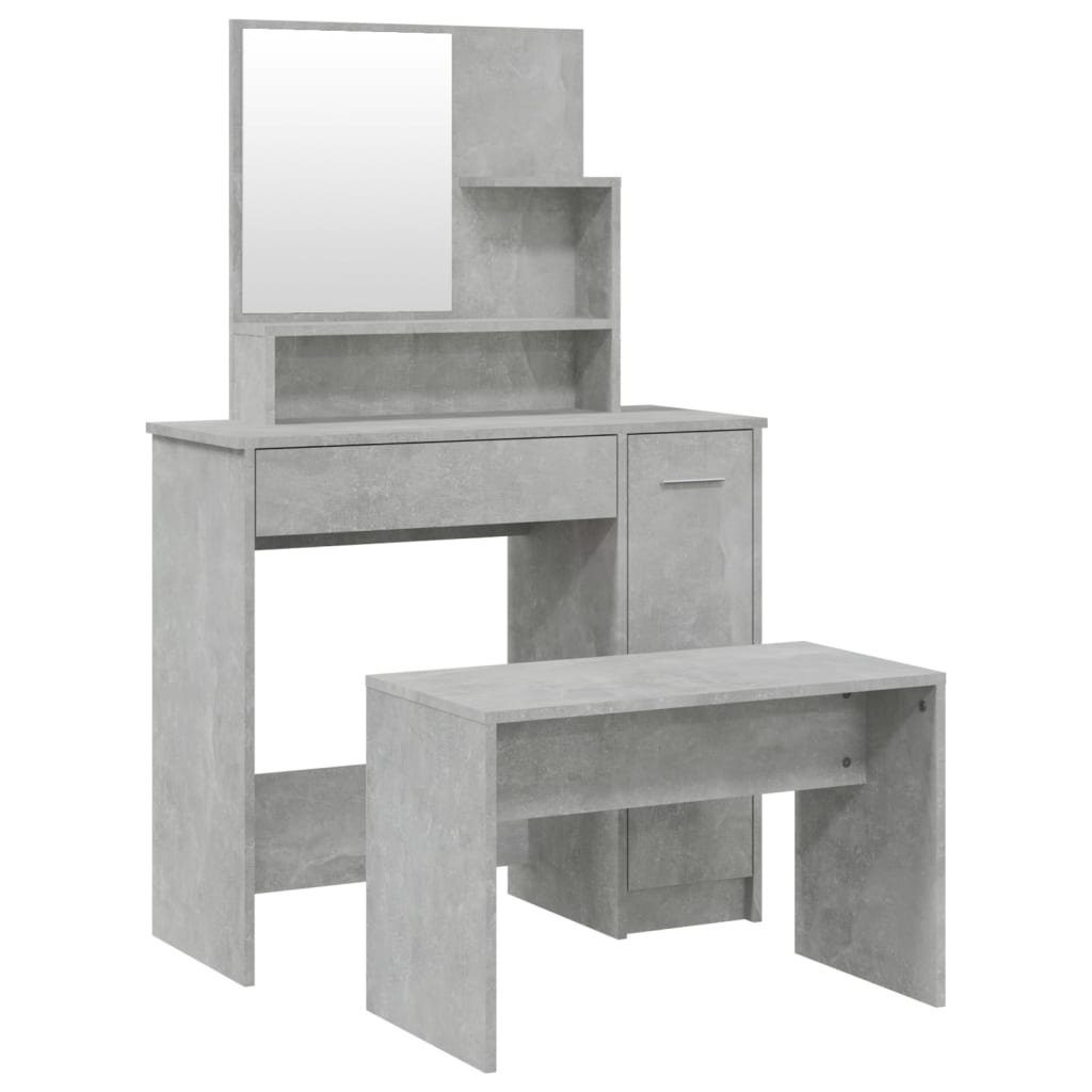 vidaXL Schminktisch Schminktisch-Set Betongrau 86,5x35x136 cm günstig online kaufen
