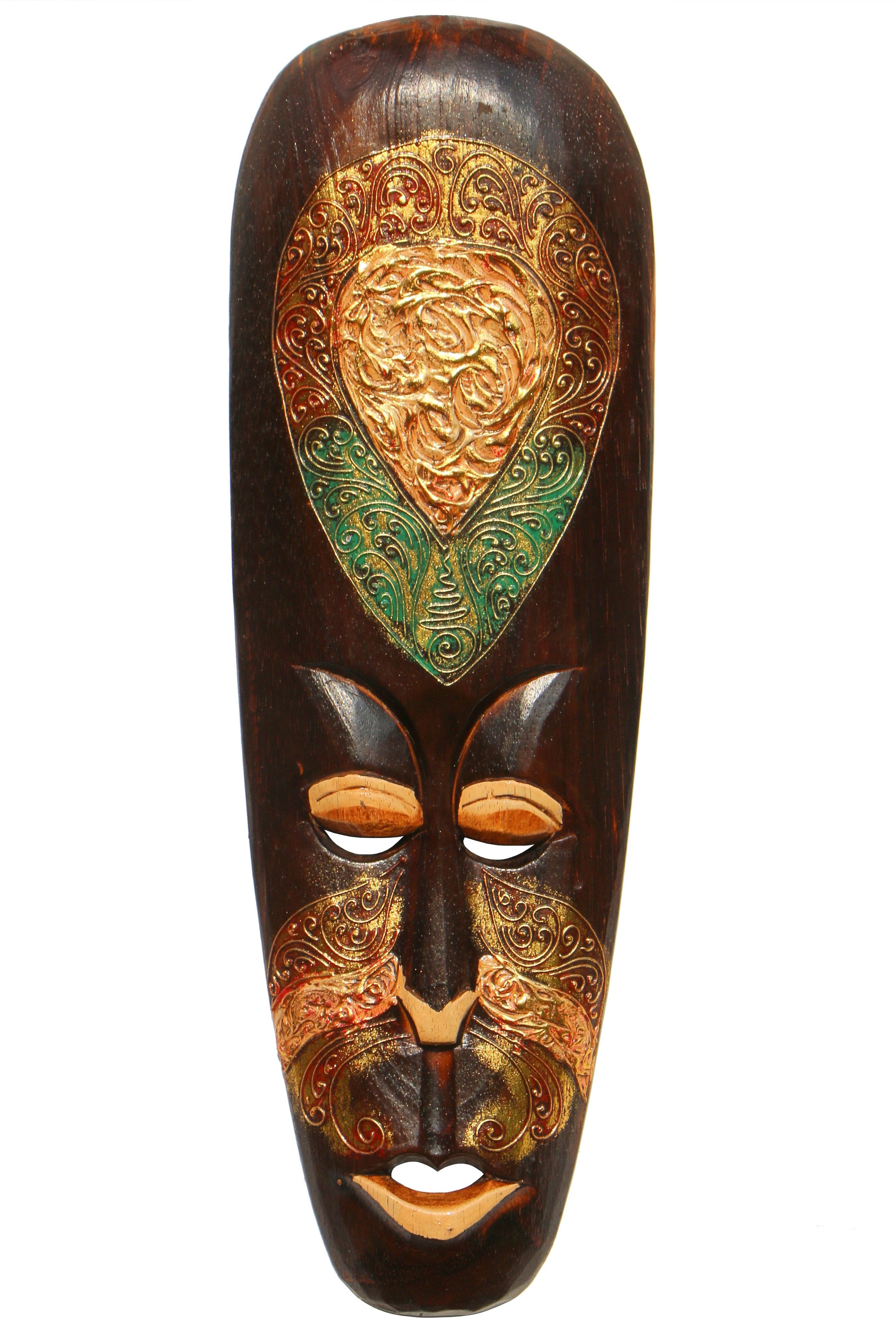 Wogeka Wanddekoobjekt Wand-Maske Gold Ethno Maori günstig online kaufen