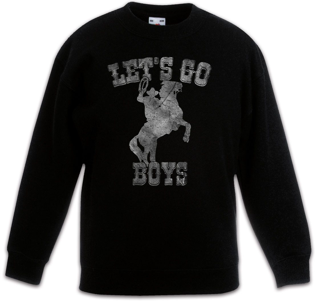 Sweatshirt Let's Go Boys Cowboy Kinderpullover Country Horse Western Pferd Hut