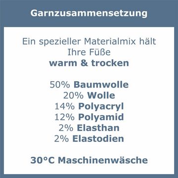 GAWILO Skisocken für Damen mit wärmender Wolle und spezieller Funktionspolsterung (4 Paar) Spezielle Konstruktion sorgt für Stabilität & hält Füße warm & trocken