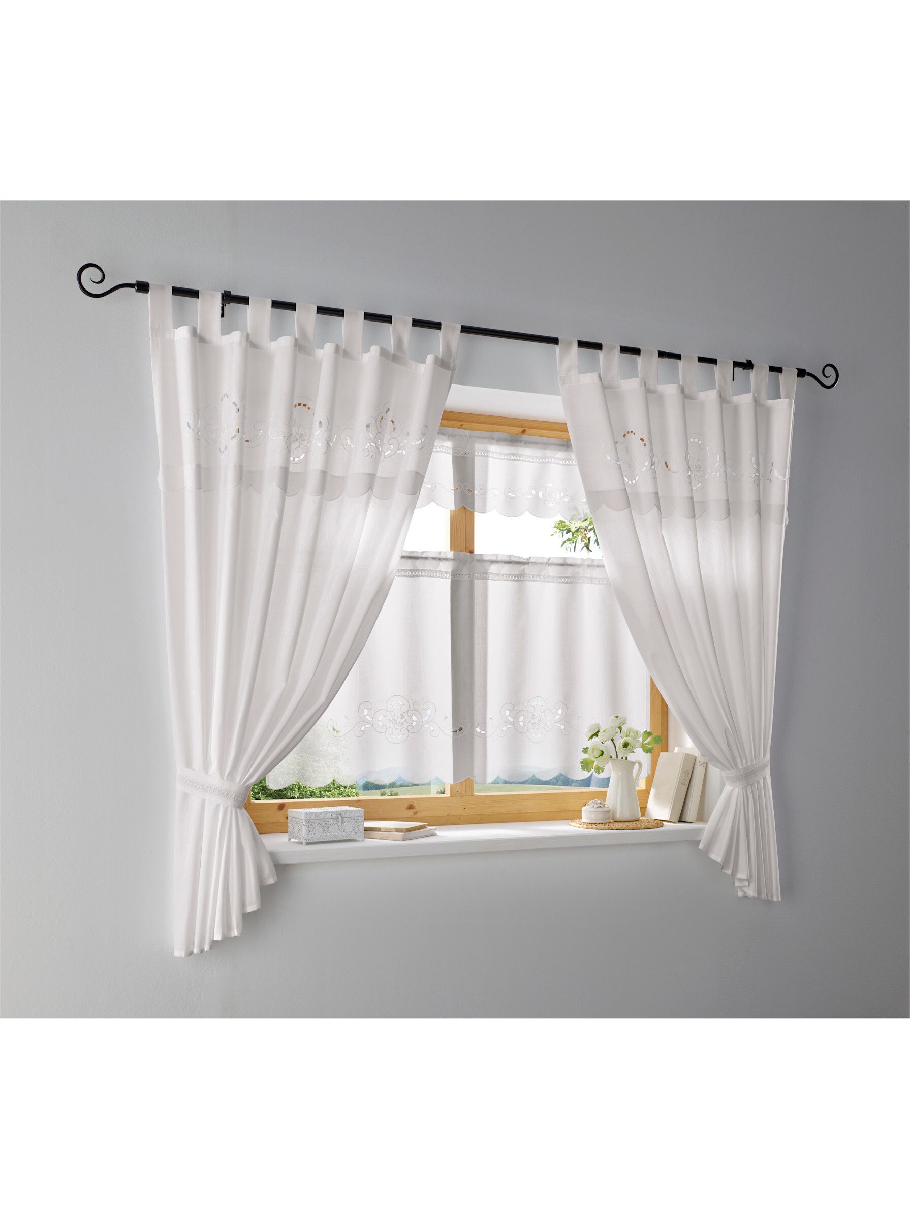 heine Gardine Panneaux, Stangendurchzug (1 St), halbtransparent, Querbehang
