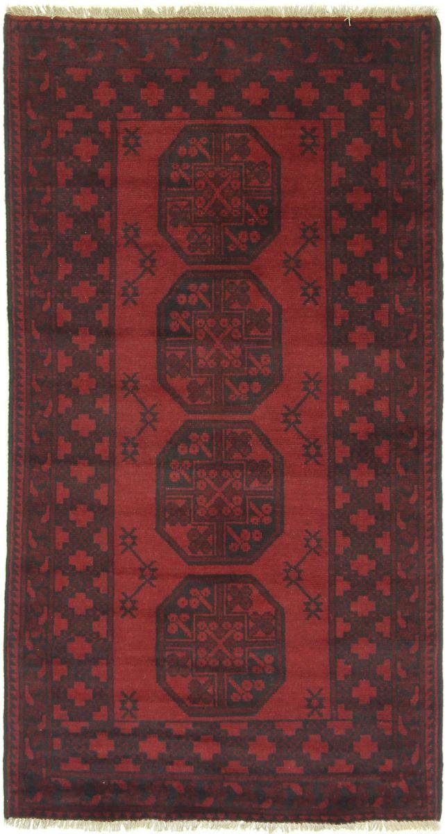 Orientteppich Afghan Akhche 101x191 Handgeknüpfter Orientteppich Läufer, Nain Trading, rechteckig, Höhe: 6 mm