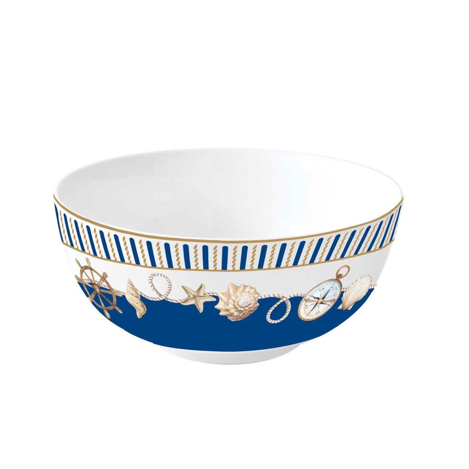 EasyLife Müslischale Blue Lighthouse, Porzellan, Spülmaschinengeeignet, Mehrfarbig, Motiv: Leuchtturm