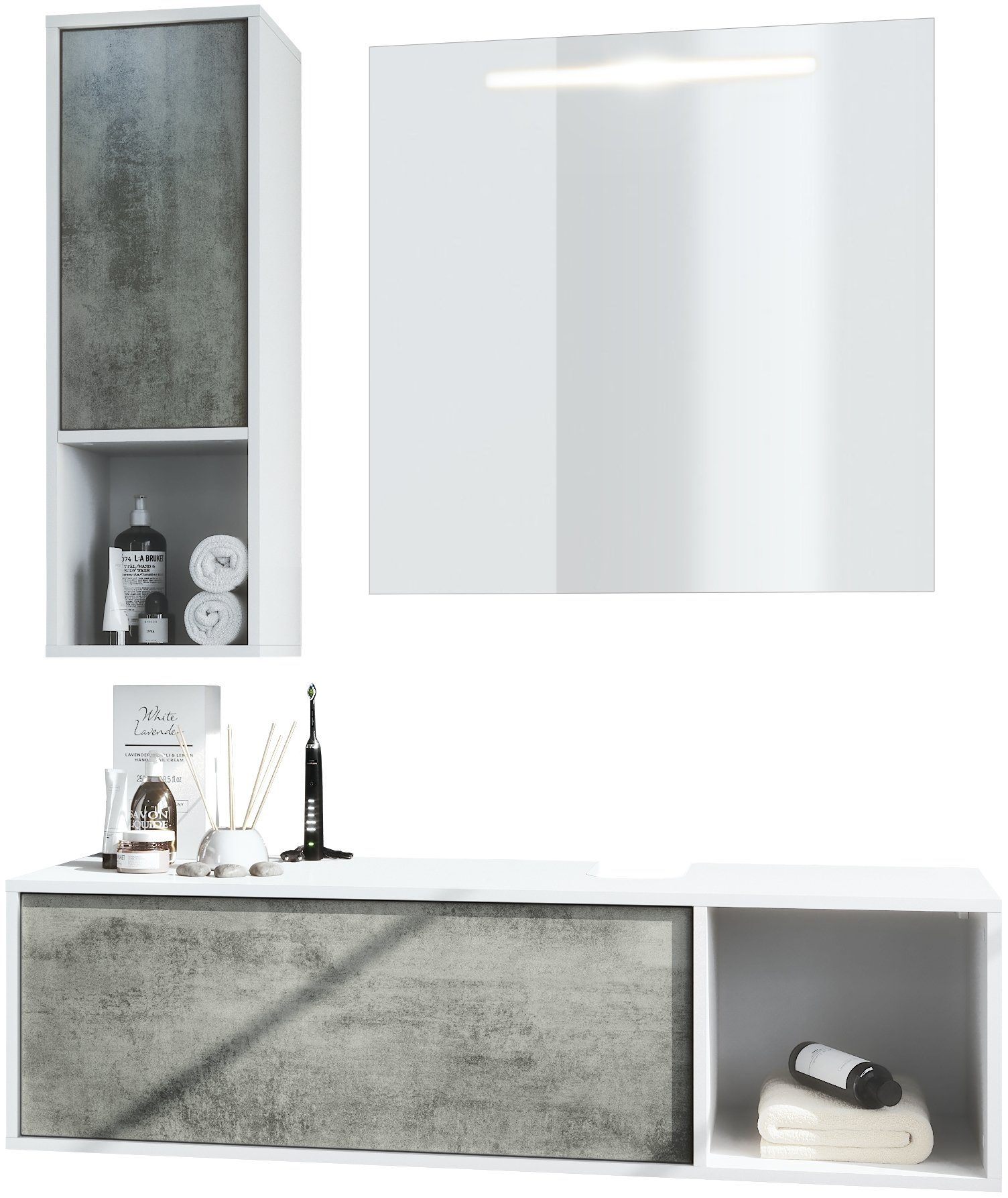 Fronten in Beton Dunkel Optik