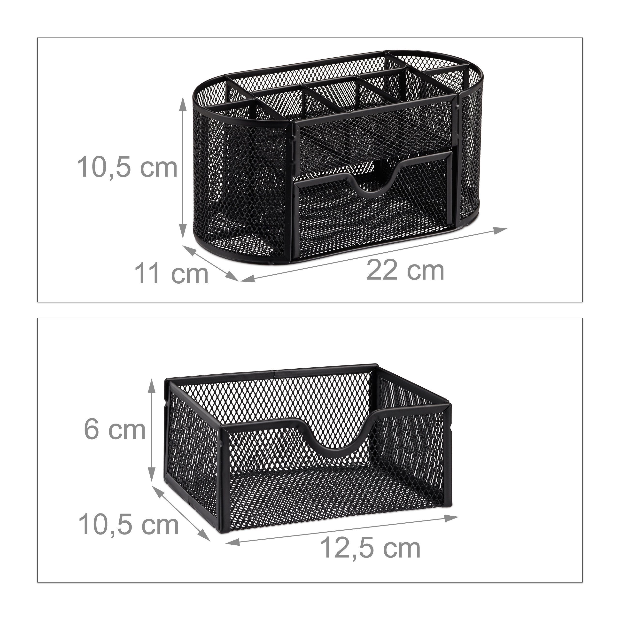 relaxdays Organizer Schreibtischorganizer mit Stifthaltern (1 St), schwarz – Bild 2 von 5