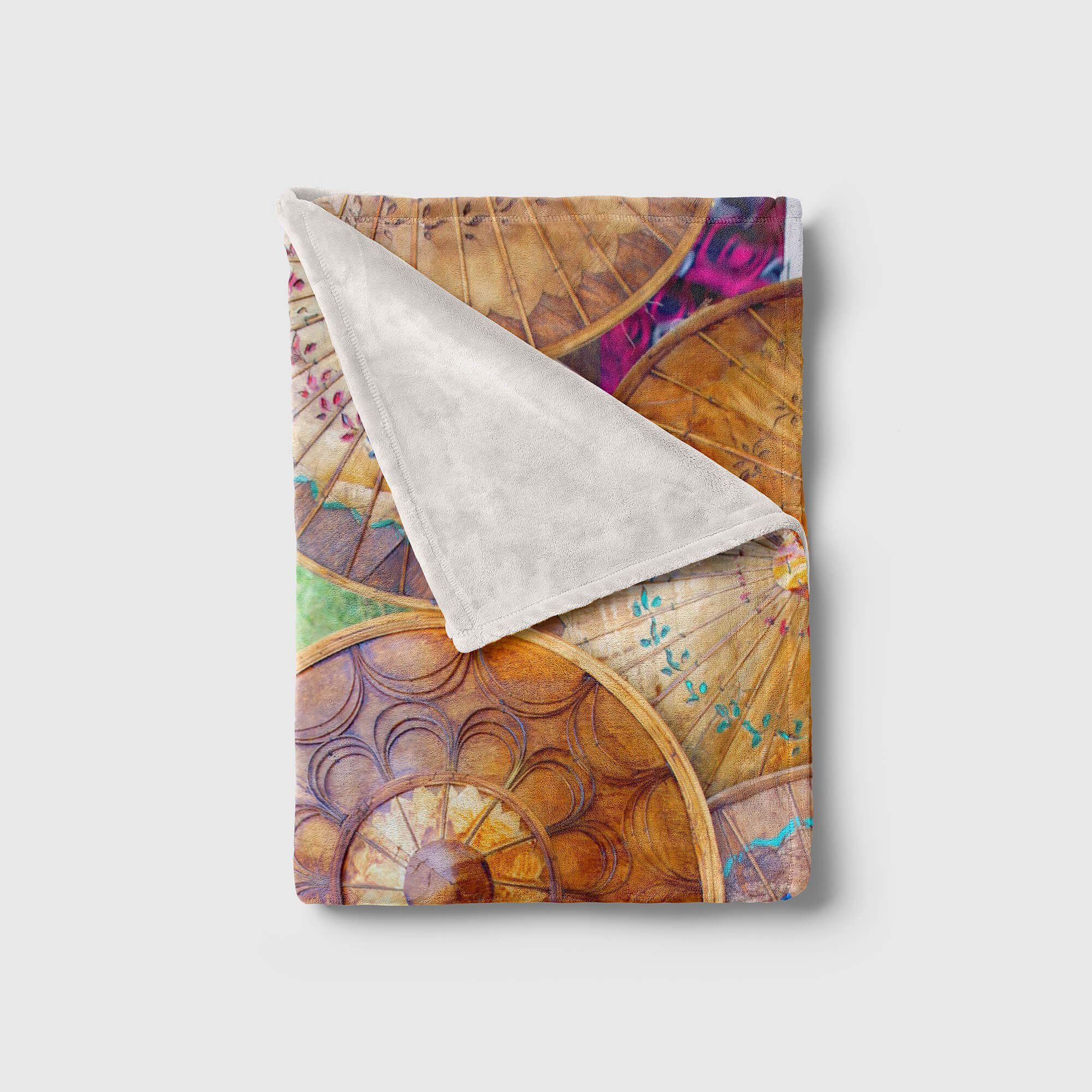 Art Sonn, Baumwolle-Polyester-Mix Handtuch Sinus Kuscheldecke Saunatuch Handtücher Strandhandtuch Fotomotiv Papierschirme Handtuch (1-St), mit
