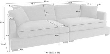 Guido Maria Kretschmer Home&Living 3-Sitzer Annera, weicher Sitzkomfort, mit extra tiefen Sitzflächen, Füllung mit Federn