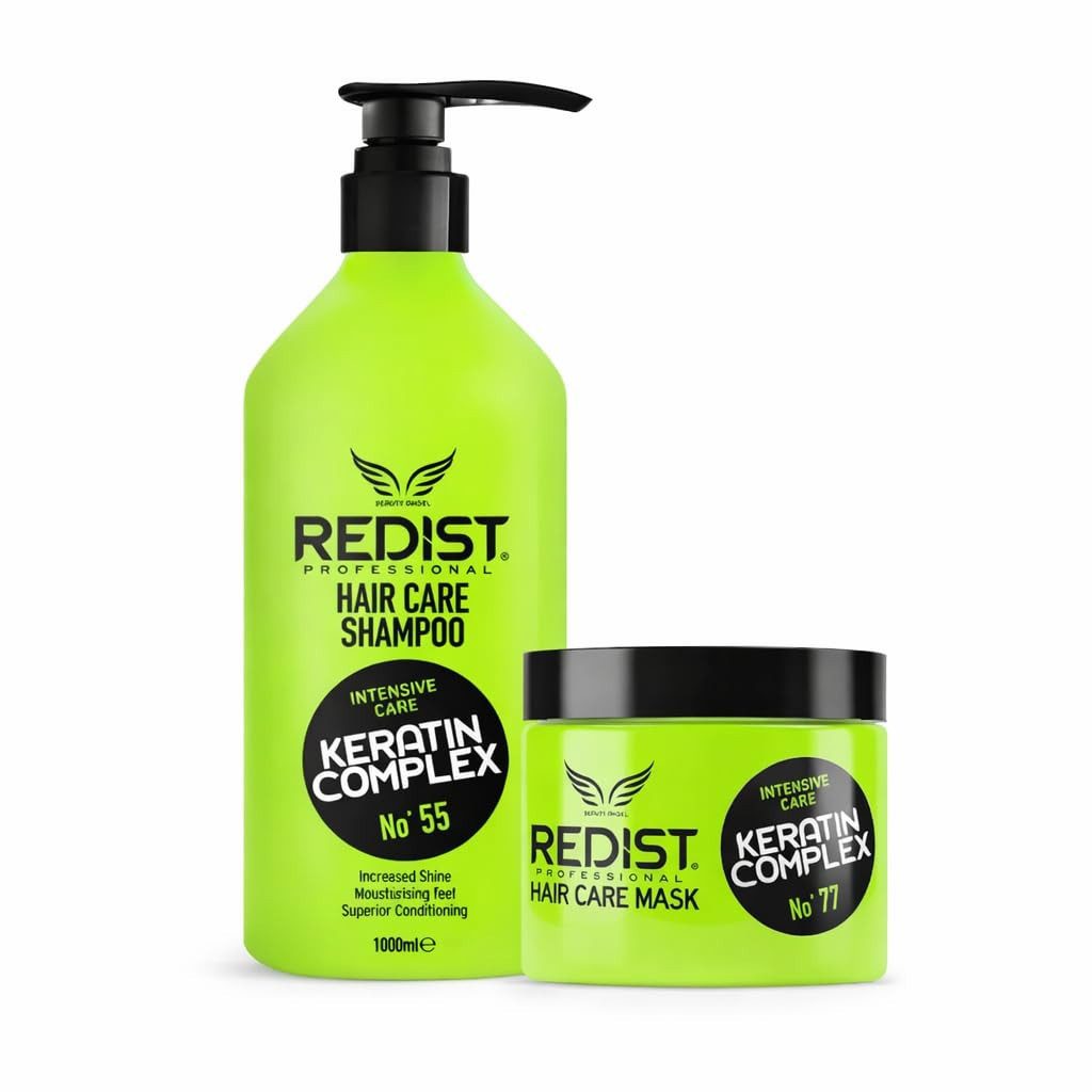 Redist Haarpflege-Set Keratin Pflege-Set - Shampoo 1000ml + Haarkur 475ml, Spar-Set, 2-tlg.