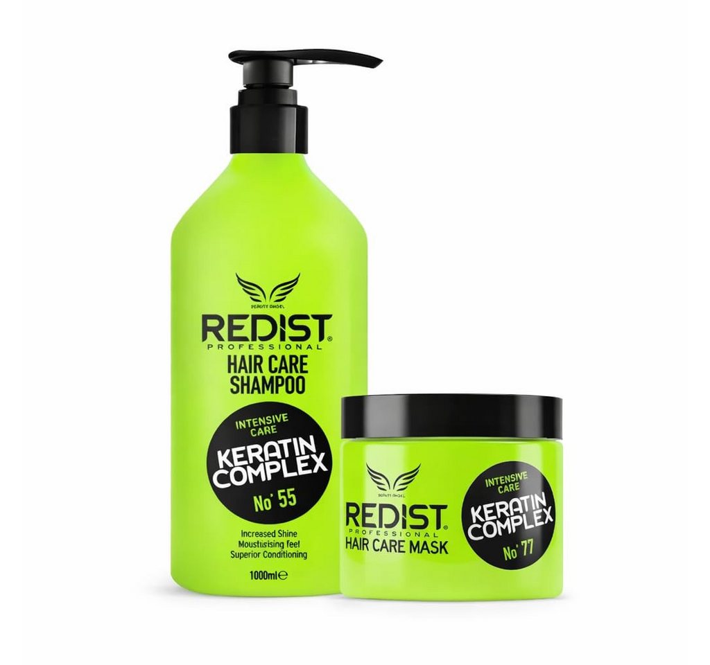 Redist Haarpflege-Set Keratin Pflege-Set - Shampoo 1000ml + Haarkur 475ml, Spar-Set, 2-tlg.
