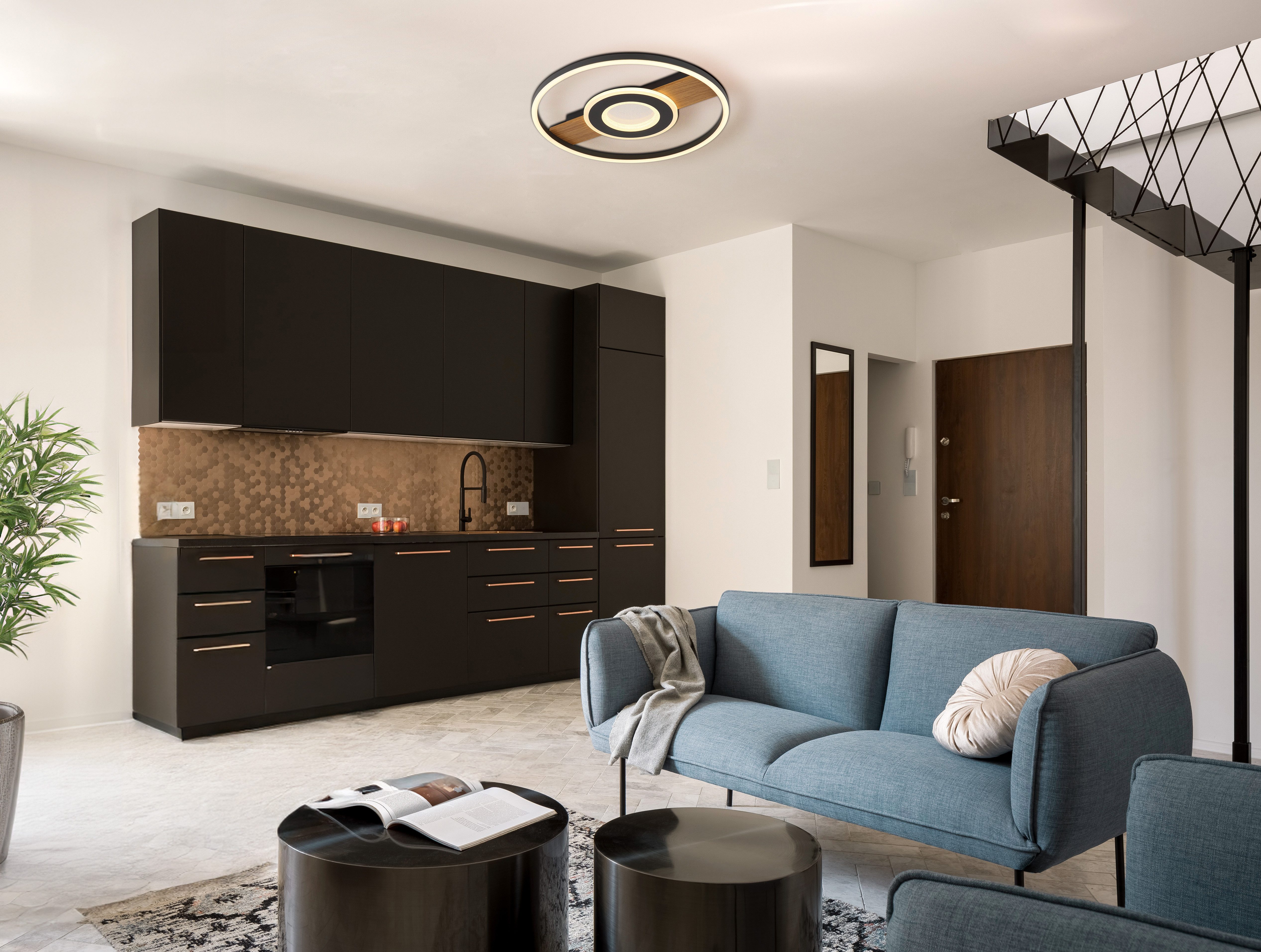 GLOBO LIGHTING Deckenleuchte PIKARA, LED fest integriert, Warmweiß, Deckenlampe Wohnzimmer-Leuchte Schlafzimmer-Leuchte Flur Küche