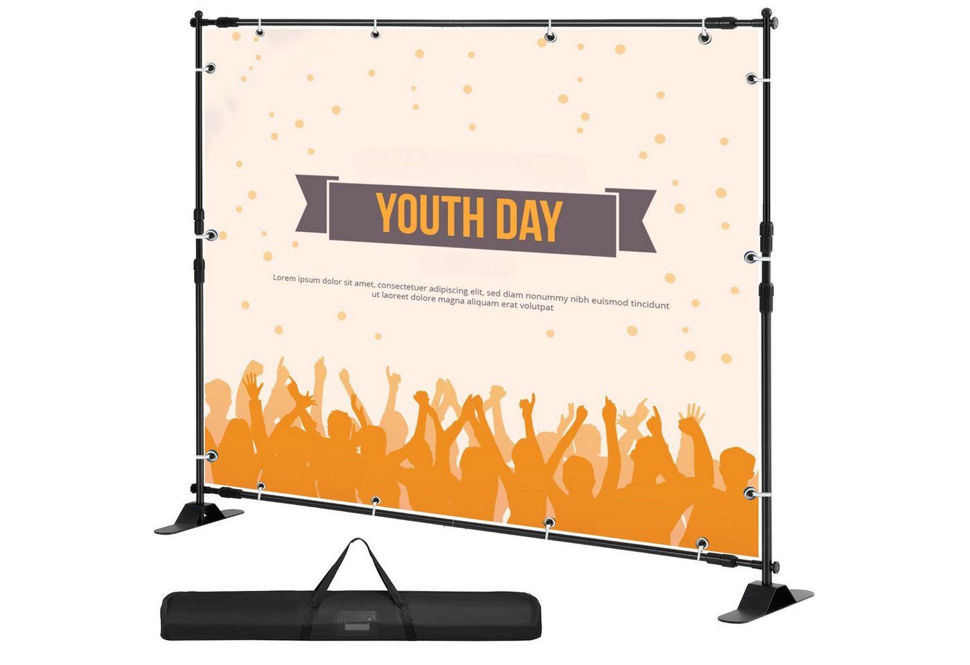 FANNOU Aufhängesystem 3 x 2,4m/10x8ft Hintergrundständer, Verstellbares Teleskop-Bannerständer für Partys, Abschlussfeiern