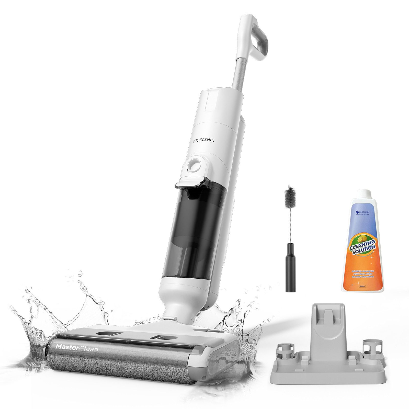 Proscenic Nass-Trocken-Akkusauger F10 Pro Smart 3 in 1, Leichtgewicht, Leise mit Wischfunktion, 230 W, beutellos, Selbstreinigungs und Trockenfunktion