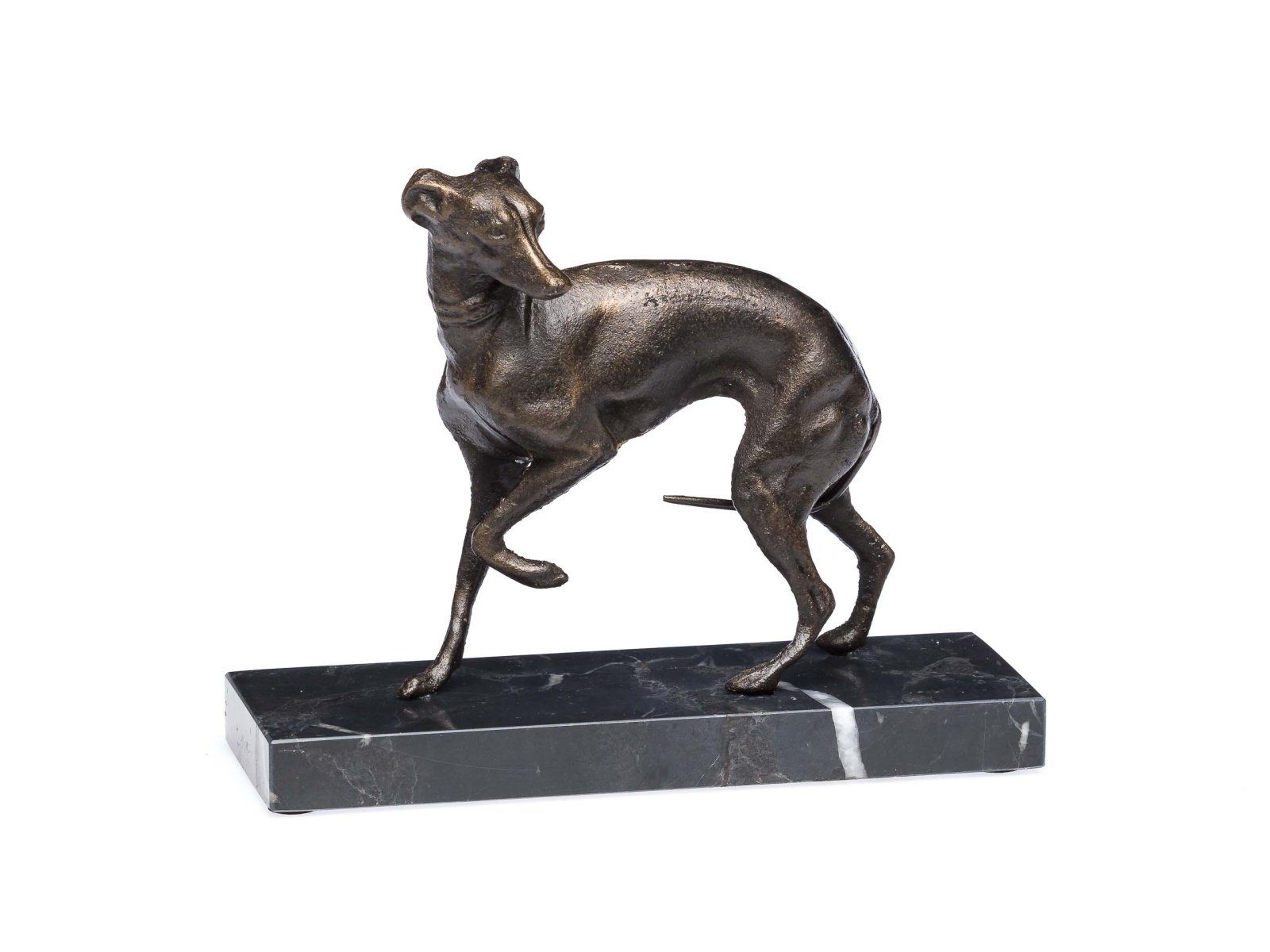 Aubaho Dekoobjekt Windhund Jagdhund Skulptur Figur Jagd Bronzeoptik whippet greyhound sc