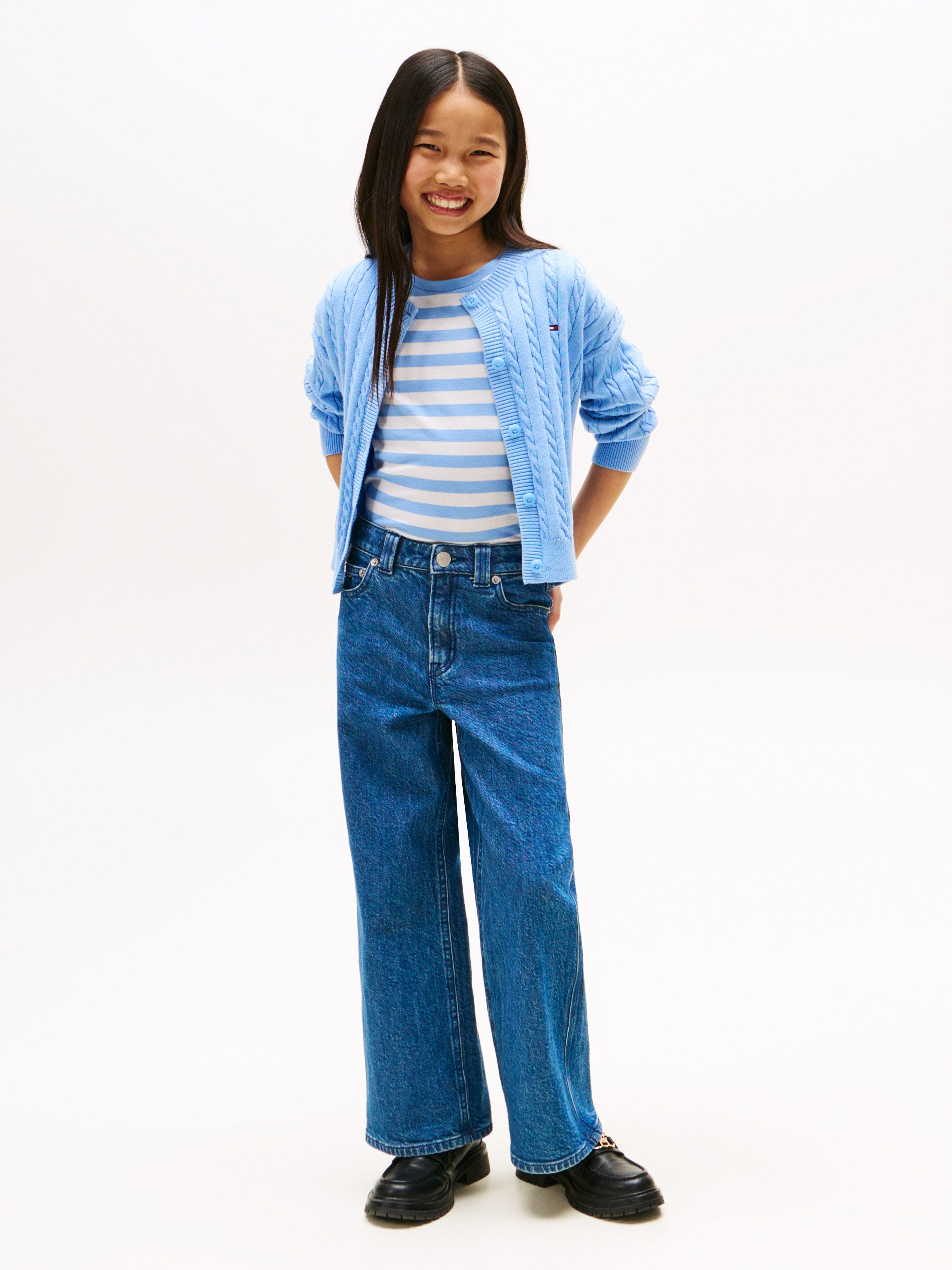 Tommy Hilfiger Strickjacke CABLE CARDIGAN für Kinder bis 16 Jahre, mit Zopfmuster