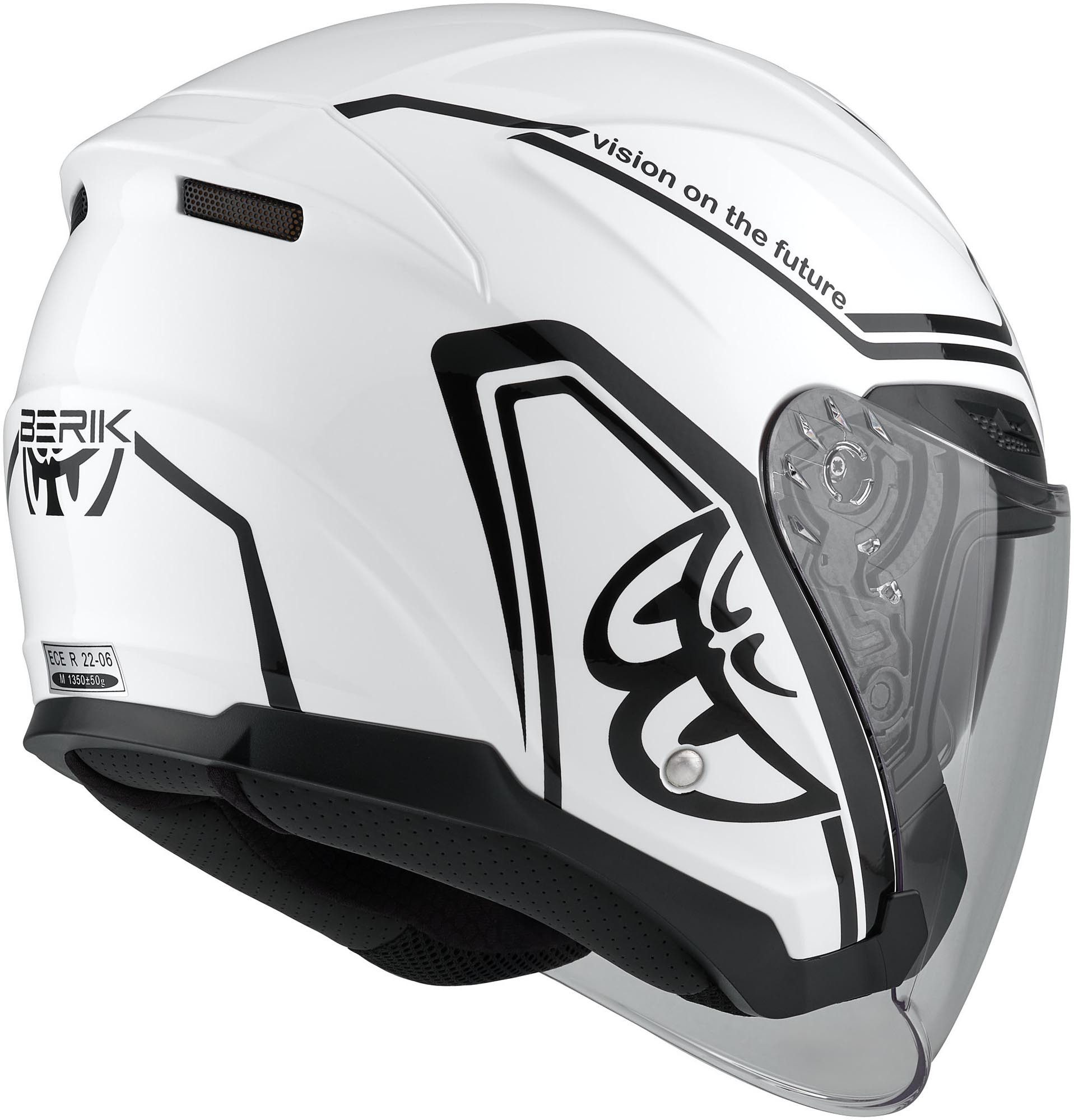Berik Motorradhelm OF669 Balika Jethelm, Vorbereitet Für Kommunikationssystem,herausnehmbares Innenfutter – Bild 4 von 5