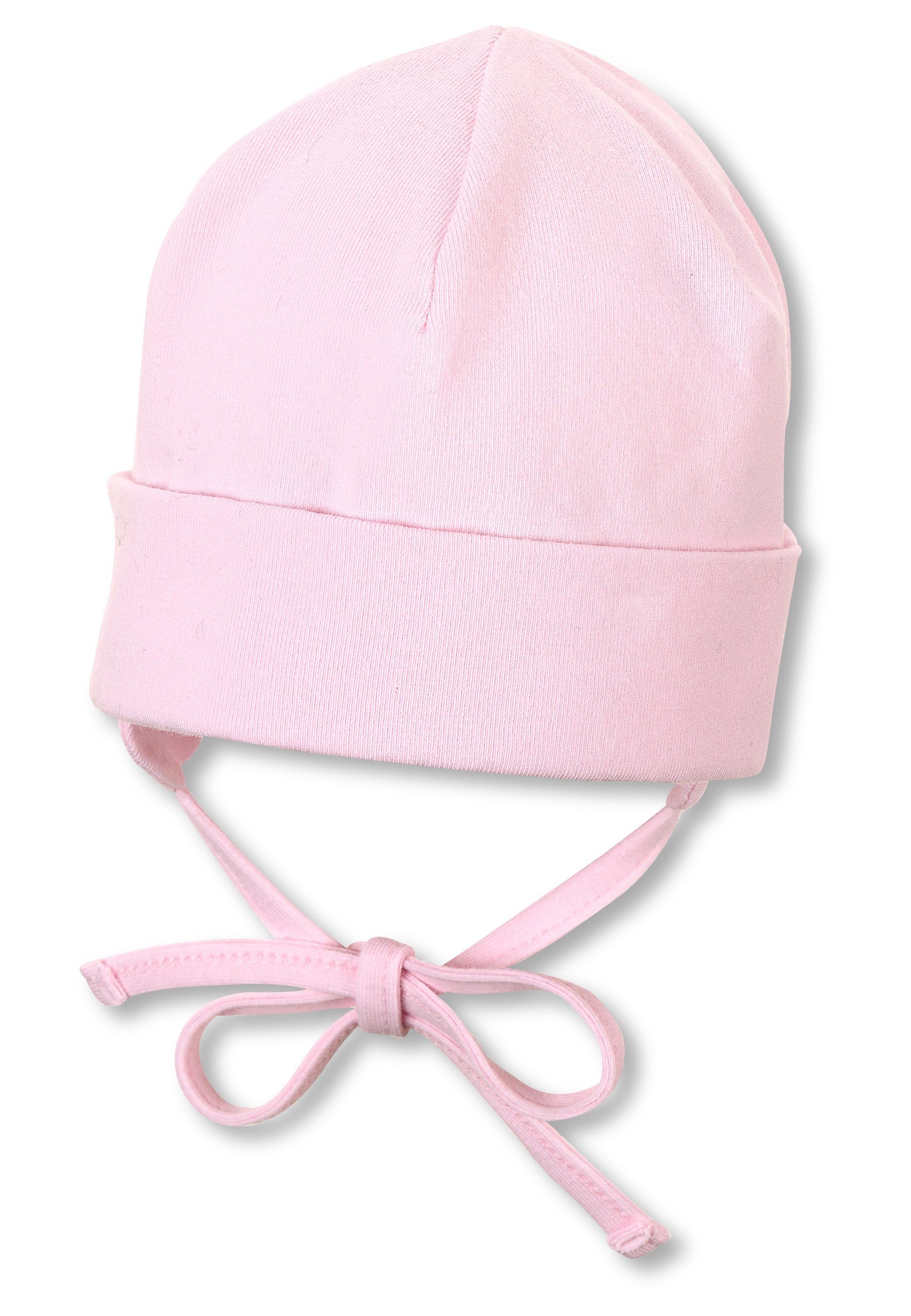 Sterntaler® Schlupfmütze OCS Beanie (1-St., Einfarbige Mütze Kinder doppellagig tragbar mit Umschlag) Babymütze aus Baumwolle mit Bindeband und Ohrenklappen rosa