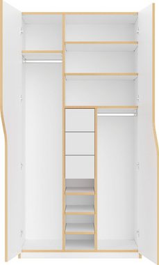 Müller SMALL LIVING Kleiderschrank PLANE Ausstattung Nr. 2 Inklusive 3 innenliegenden Schubladen und 2 Kleiderstangen
