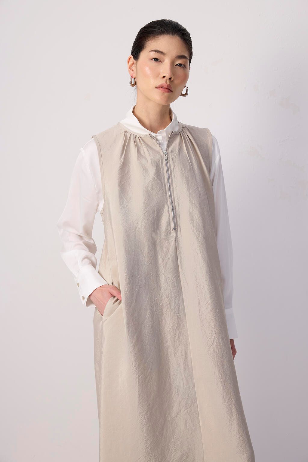 touche prive Maxikleid CUPRA-KLEID MIT REISSVERSCHLUSS