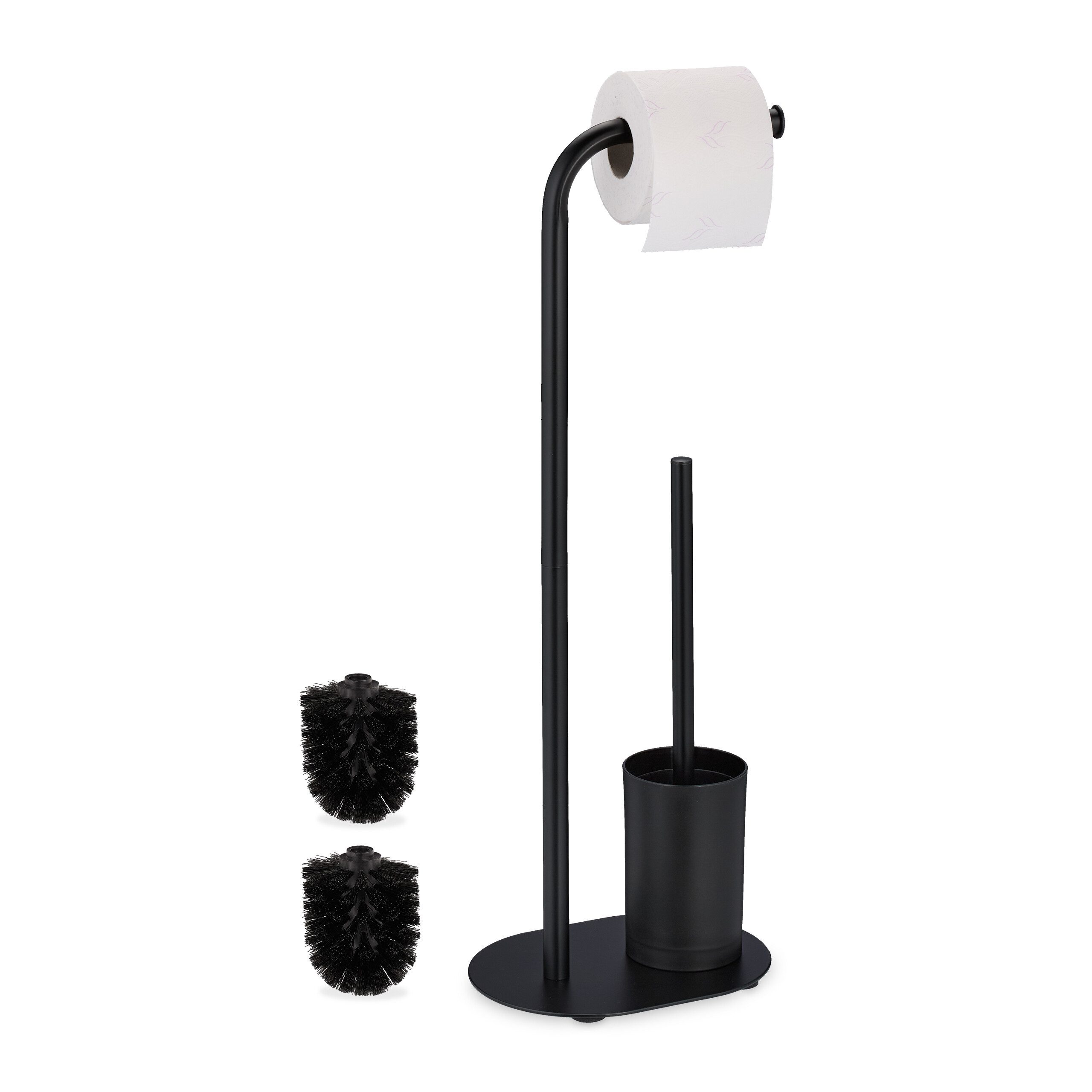 relaxdays WC-Garnitur mit 2 Ersatz Bürstenköpfe günstig online kaufen