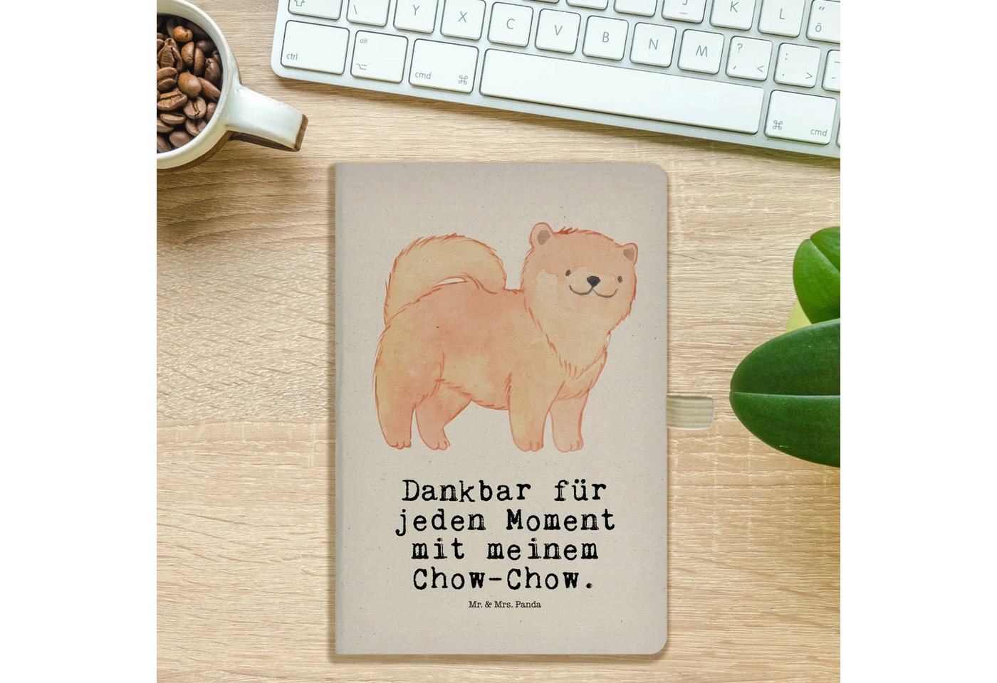Thumbnail - Mr. & Mrs. Panda Notizbuch Chow-Chow Moment - Transparent - Geschenk, A5 Notizbuch Punkte, Asiat Mr. & Mrs. Panda, Hochw...