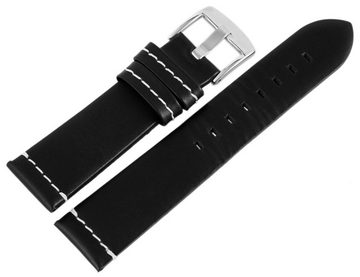 Engelhardt Uhrenarmband LB0041 Echtleder Uhrenarmband schwarz 18 - 24 mm, Herren ErsatzArmband