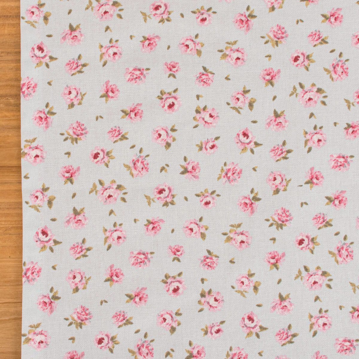 SCHÖNER LEBEN. Tischläufer Tischläufer Classic Little Rose Rosenblüten hellblau rosa 40x160cm, handmade