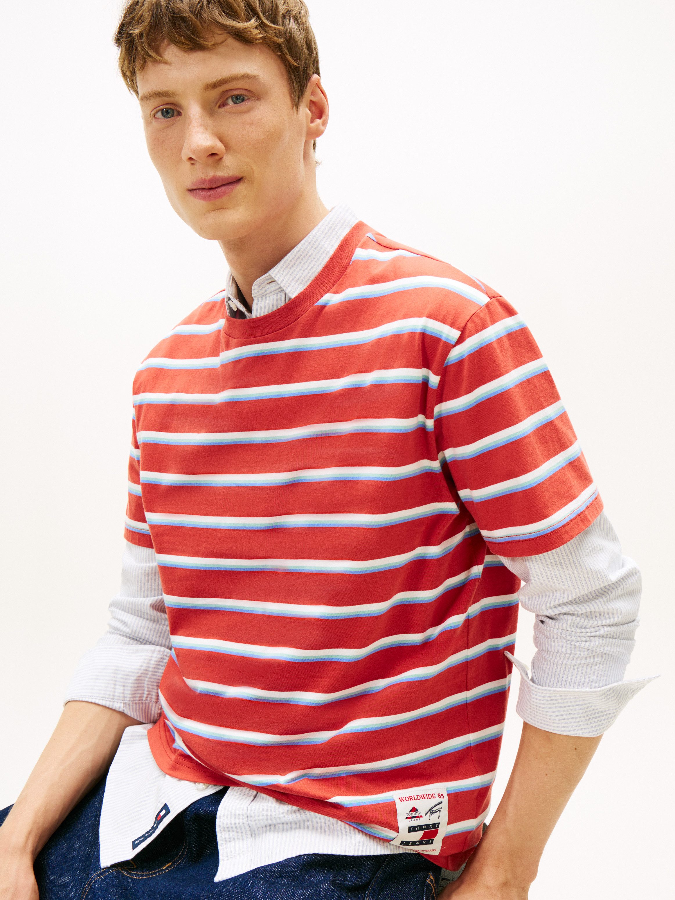 Tommy Jeans T-Shirt TJM LABEL Relaxed fit, Jersey, Rundhals