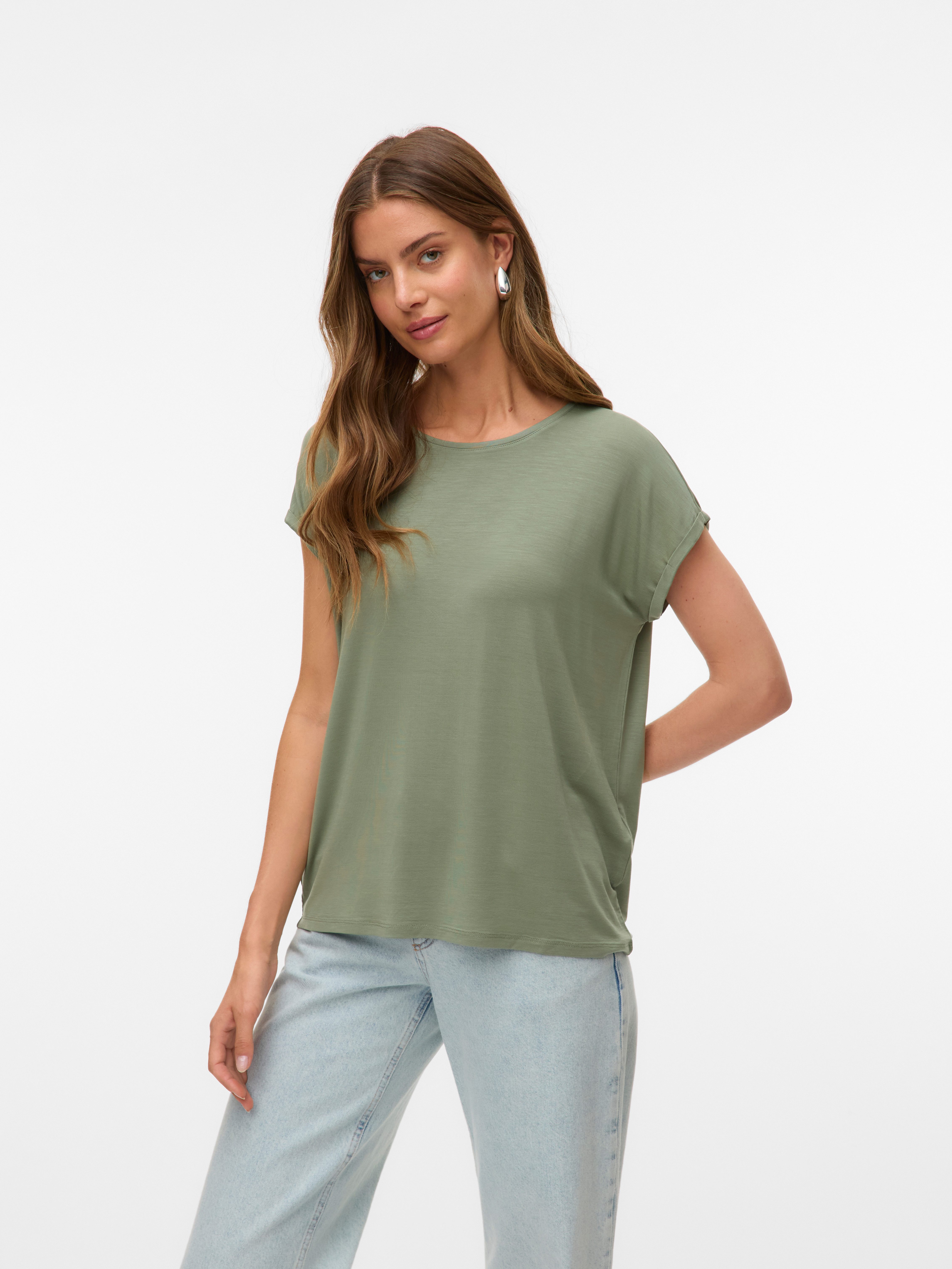 Vero Moda Rundhalsshirt VMAVA PLAIN SS TOP GAJRS NOOS günstig online kaufen
