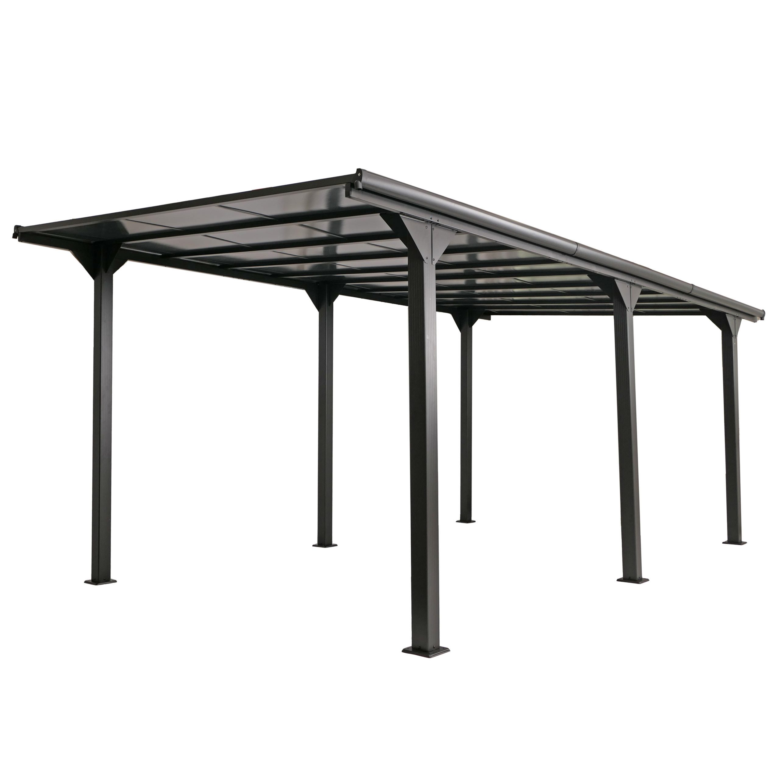 MCW Einzelcarport MCW-O23-C, BxT: 604x316 cm, 205 cm Einfahrtshöhe, Schräge Dachführung mit Wasserablaufrinne