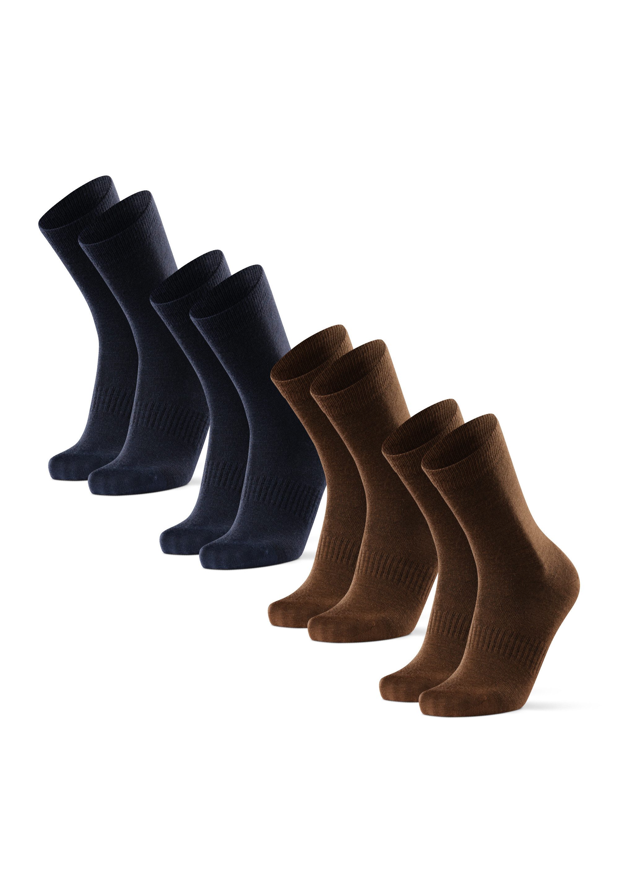 DANISH ENDURANCE Basicsocken Liner Crew 4 Paar Merino Liner Socken, Wandern, Anti‑Blasen, Geruchskontrolle