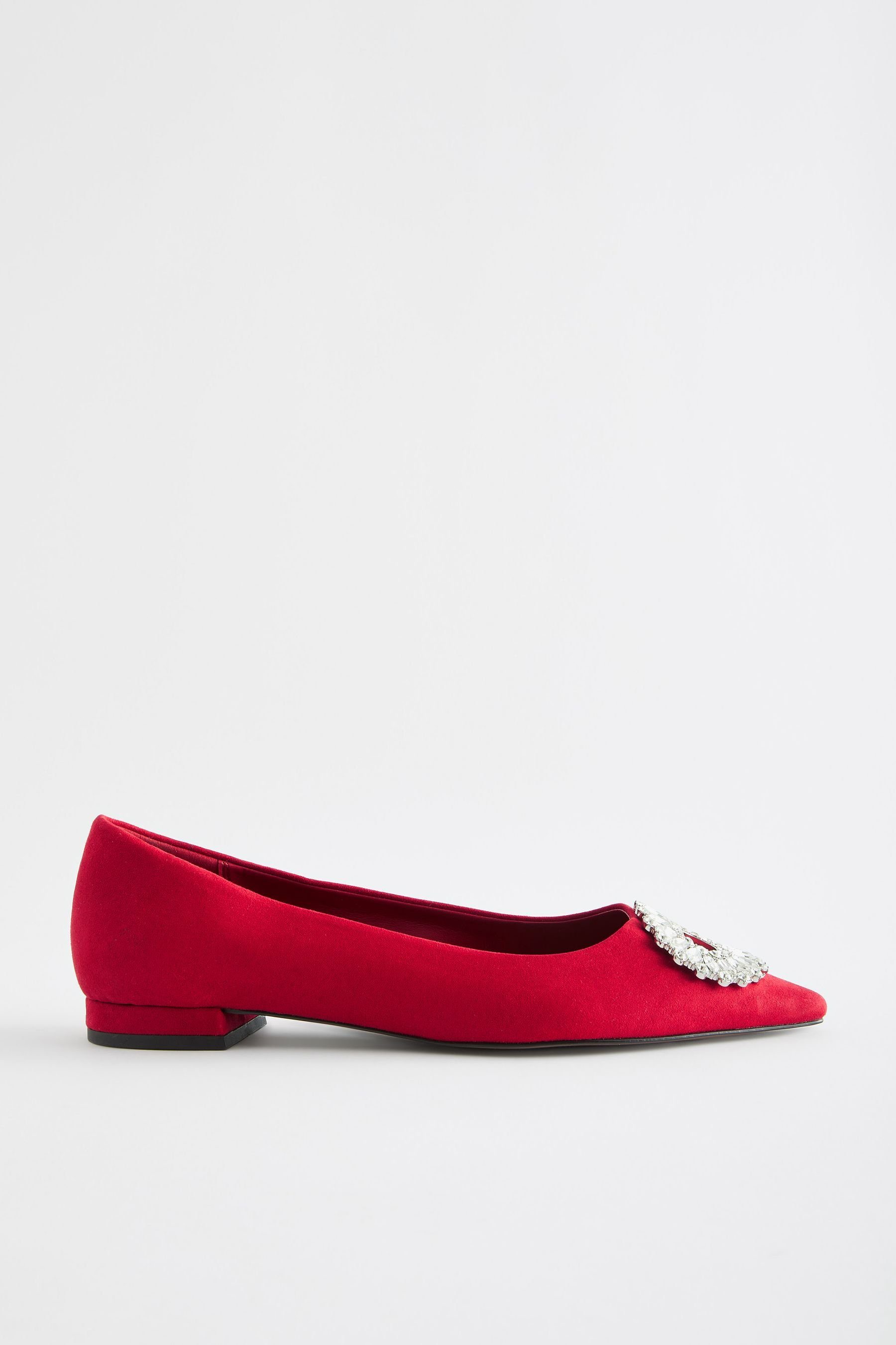 Next Forever Comfort® Spitze Schuhe mit Schmucksteinen Slipper (1-tlg) Red