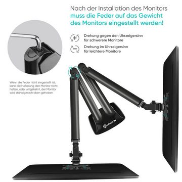 ONKRON G200-BLK Tischhalterung Monitor-Halterung, (bis 32,00 Zoll, Monitor Halterung, Monitor Halterung, neigbar schwenkbar mit vertikaler Anpassung ausziehbar)