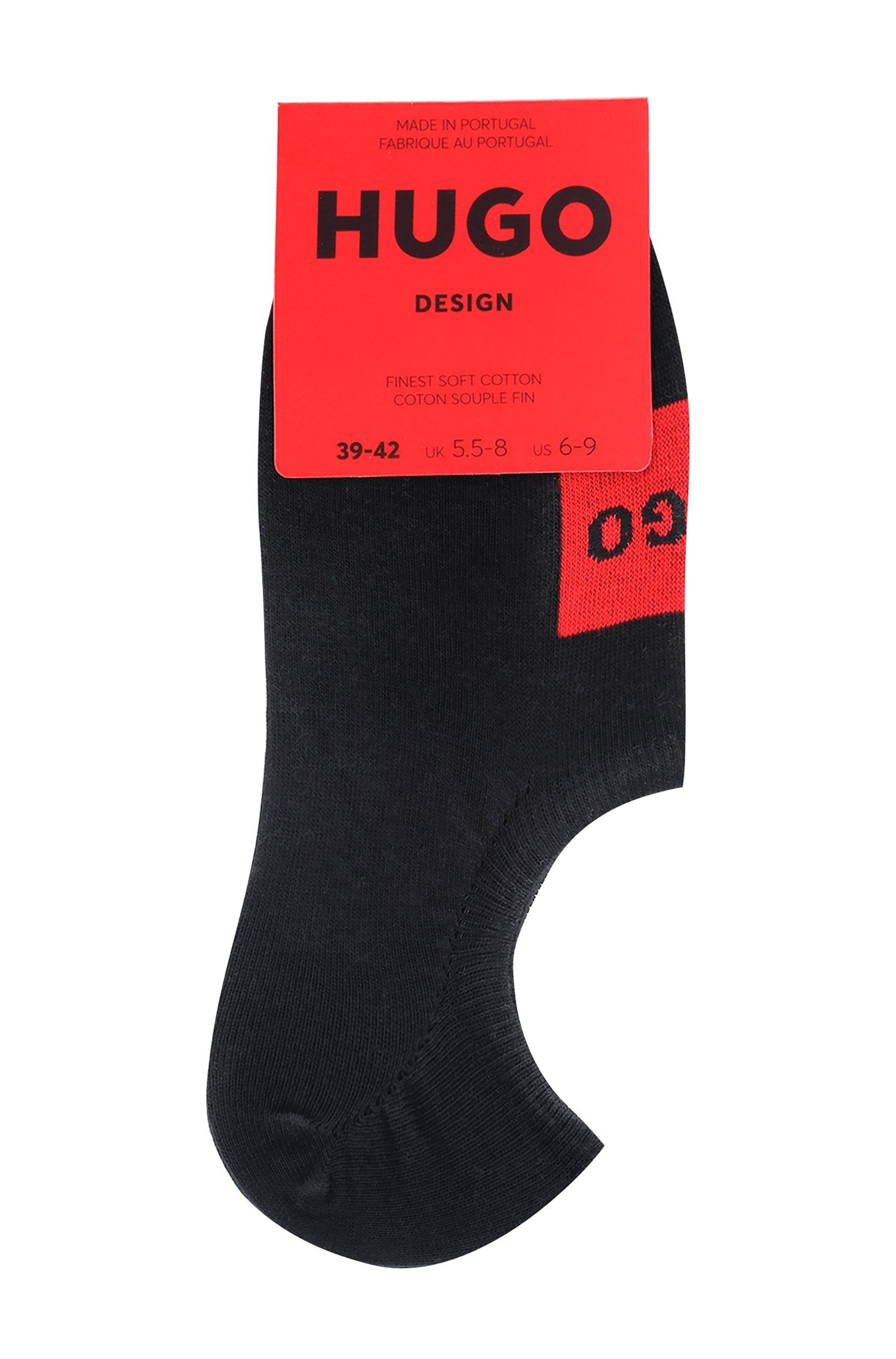 CC Logo-Badge Sneakersocken Black_001 HUGO (Packung, LOW Hugo 2er) mit LABEL 2P CUT