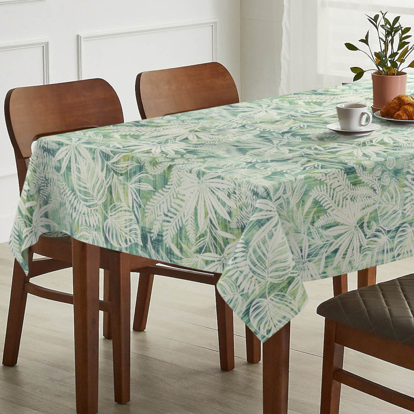 ANRO Tischdecke abwaschbar LANA Aurora-Blätter Tischwäsche günstig online kaufen