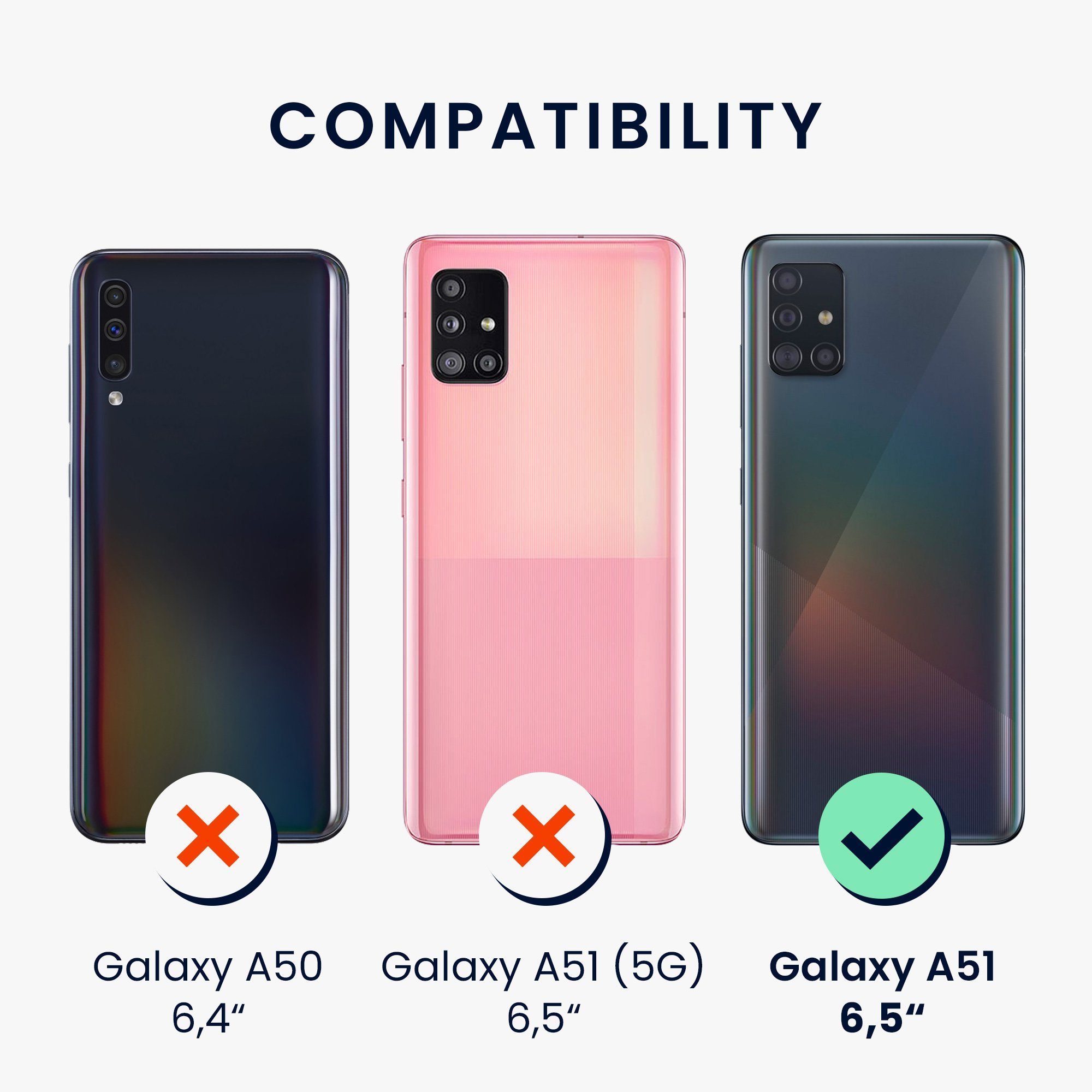 kwmobile Smartphone-Hülle Handyhülle für Samsung Galaxy A51 Hülle, Weiches Handy Silikon Case - Schutzhülle Cover
