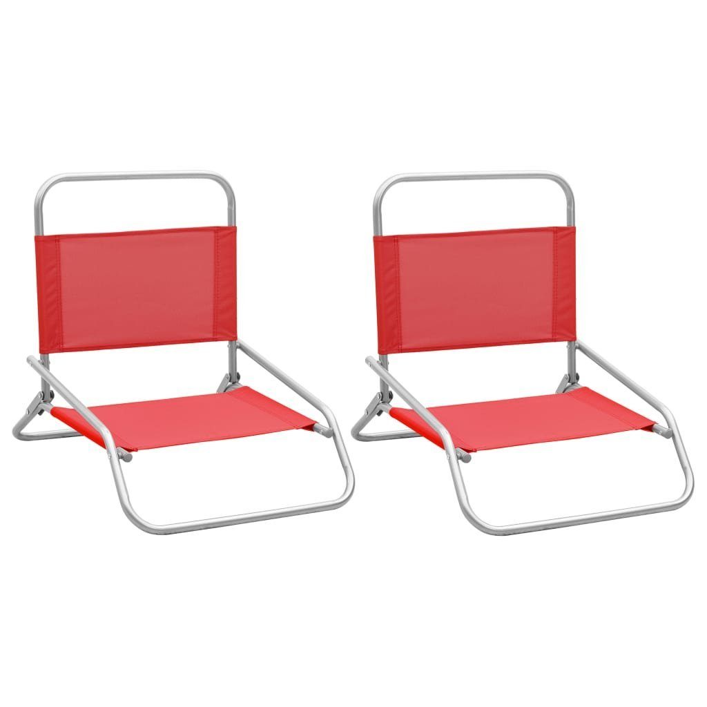 vidaXL Gartenstuhl Klappbare Strandstühle 2 Stk. Rot Stoff (2 St) Rot | Rot