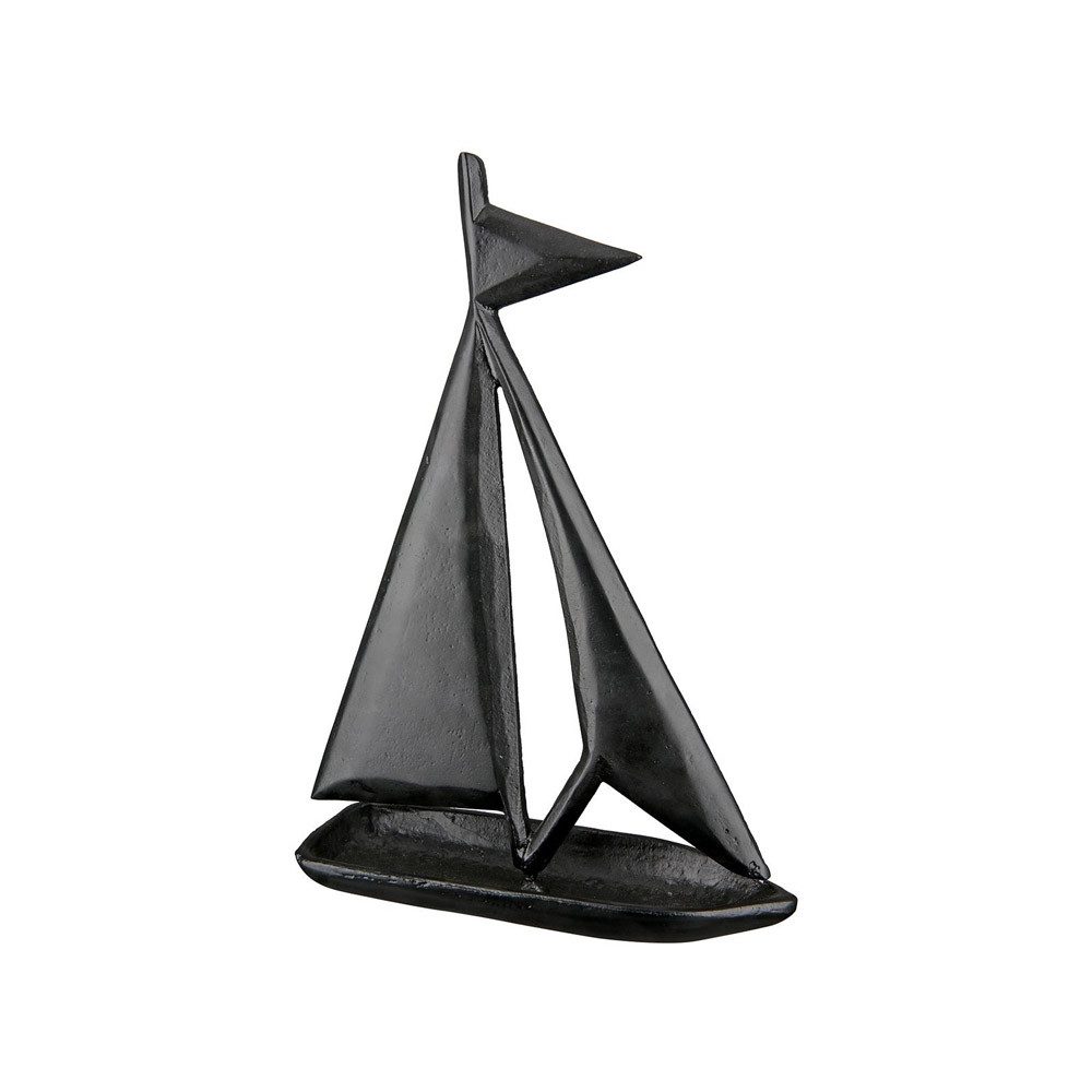 Dekoobjekt Dekoboot BLACK schwarz aus Metall H18cm Segelboot Aluminium Deko Stran