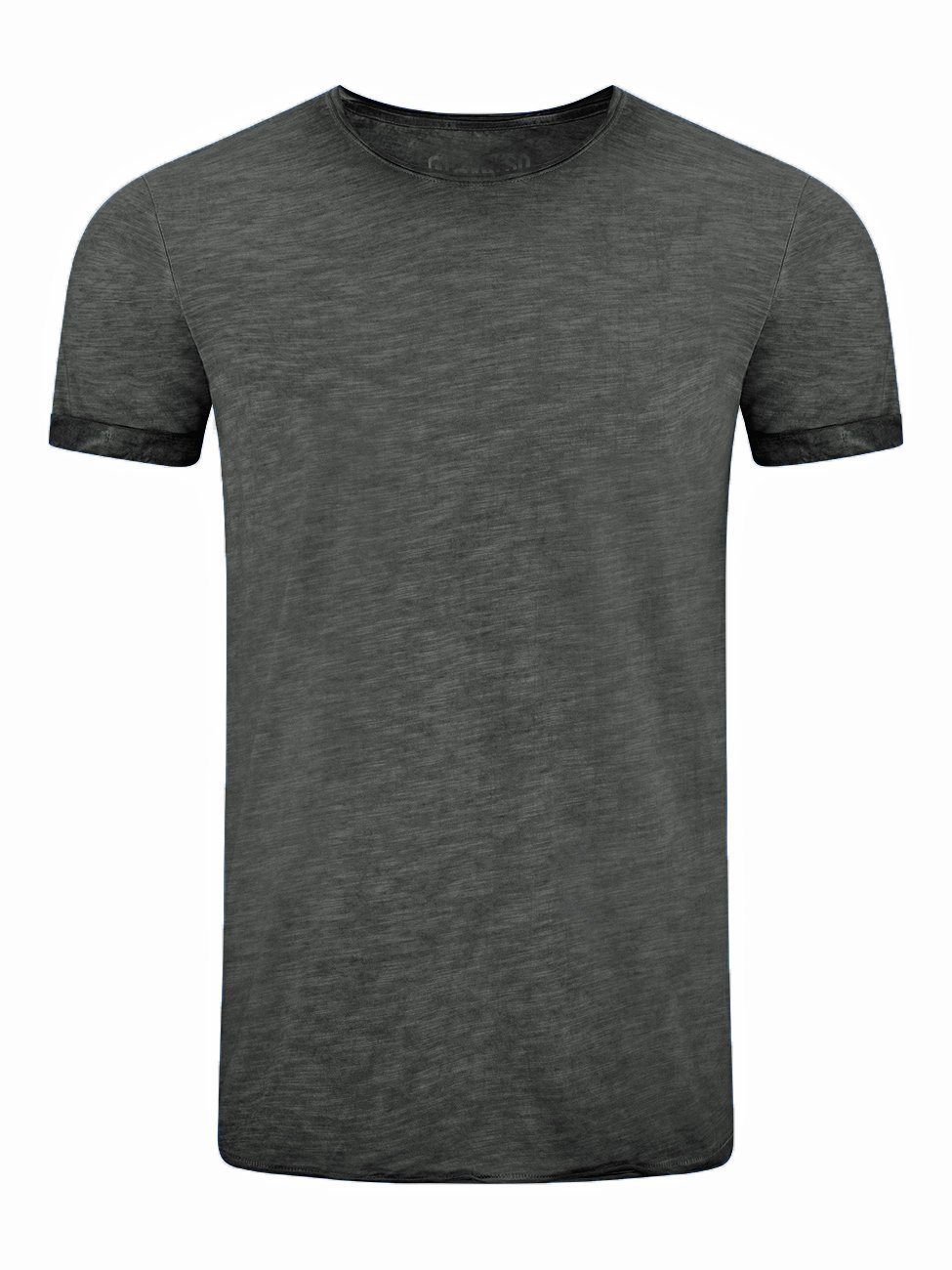 riverso T-Shirt Herren Basic Shirt RIVMatteo Regular Fit (1-tlg) Basic Kurzarm Tee Shirt mit Rundhalsausschnitt aus 100% Baumwolle