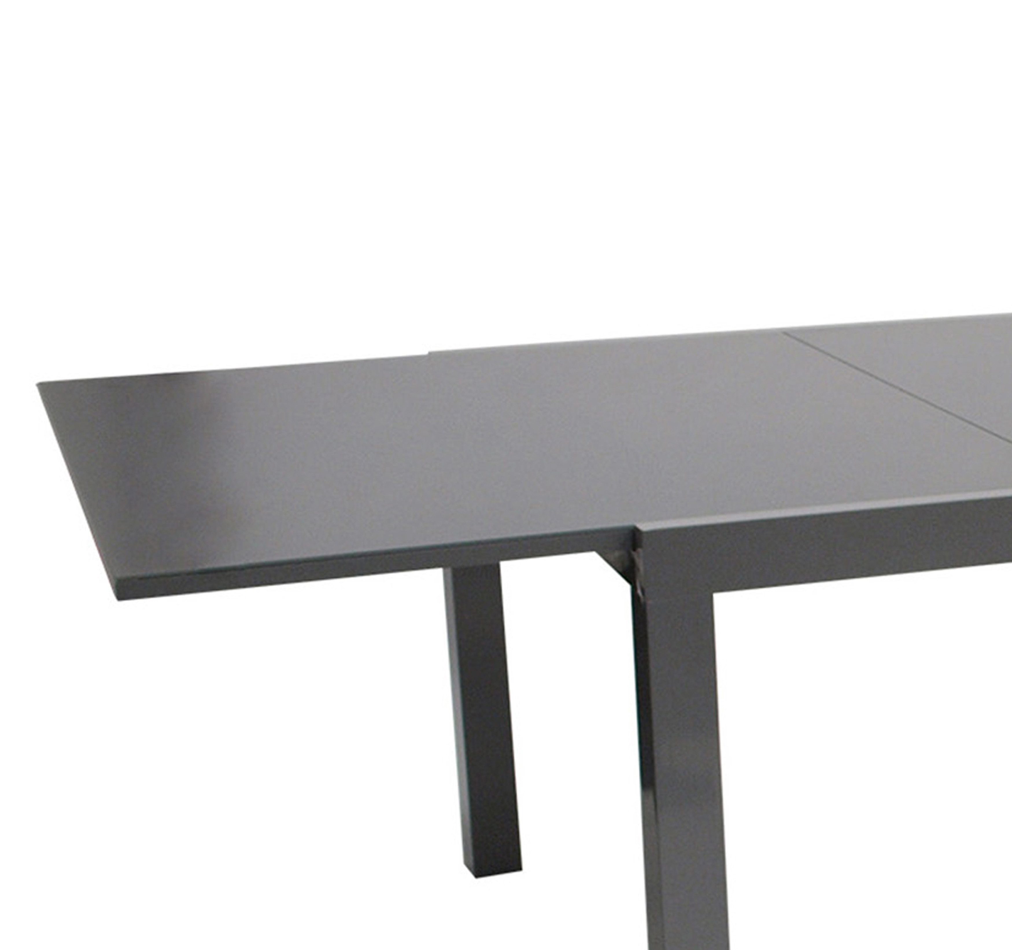 TPFGarden Gartentisch ASHFORD (Großer Ausziehtisch - Gestell Aluminium grau - Hochwertig verarbeitet, Tischplatte Glas grau bedruckt - ausziehbar von 200cm auf 300cm), Esstisch - Terrassentisch - Maße (BxHxT): 110 x 75 x 200/300 cm