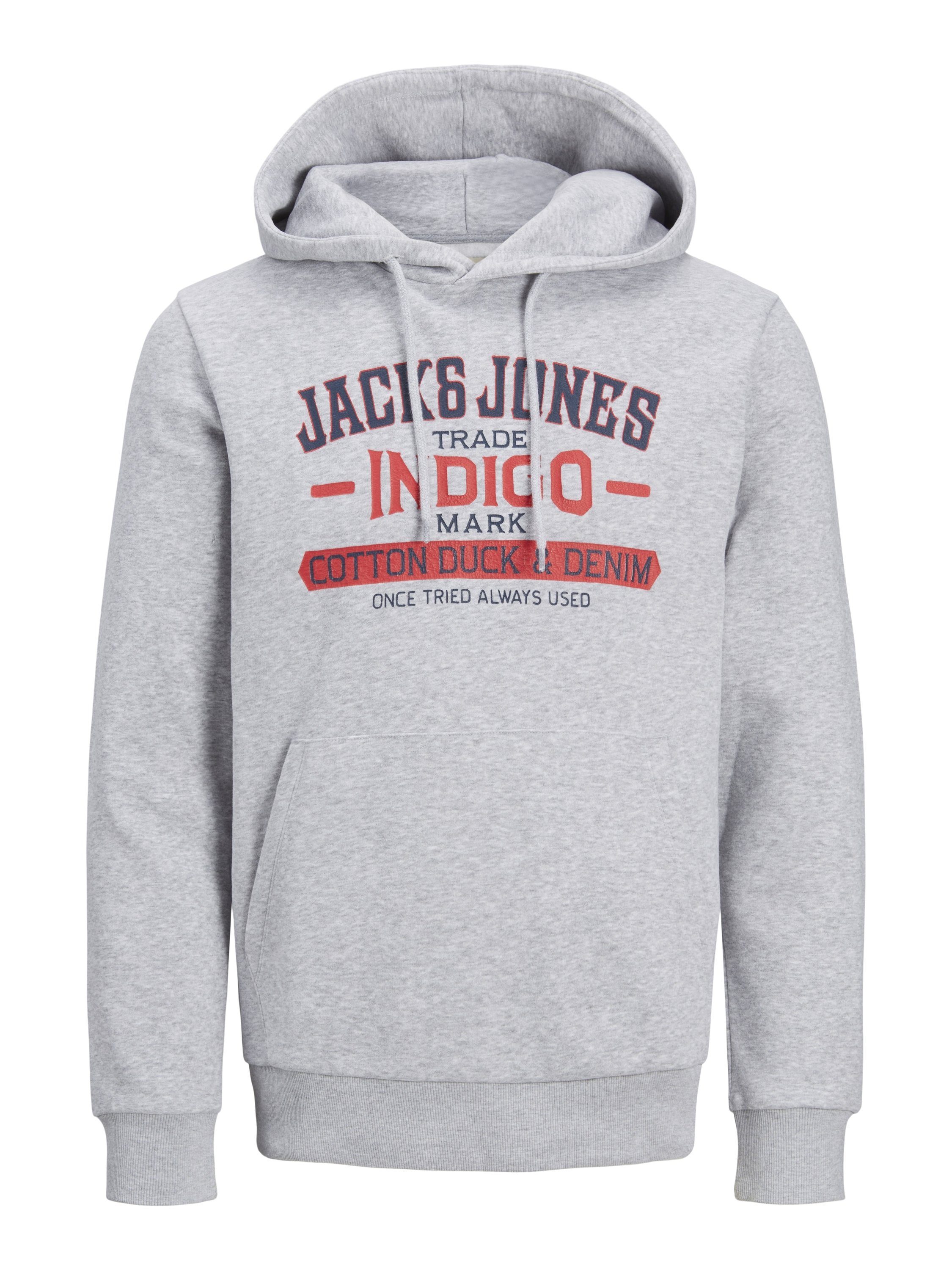 Jack & Jones Hoodie Kapuzensweatshirt New Denim Hoody mit Kapuze hellgrau | Sweatshirts